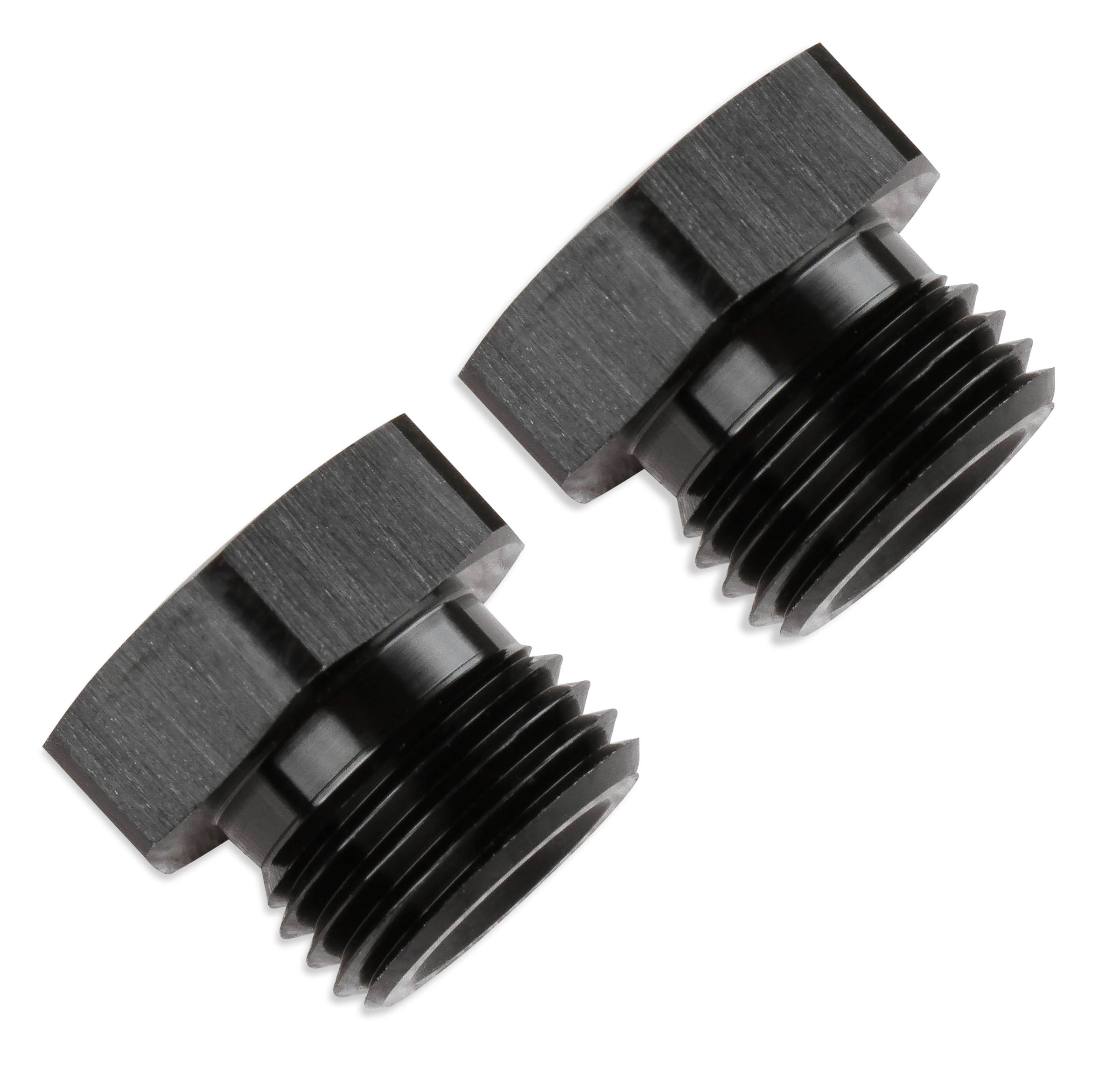 -6 AN Port Plug with O-Ring Seal, Black Anodized Aluminum - 2 pieces