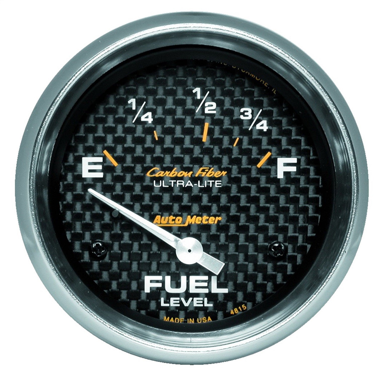 AutoMeter 4815 GAUGE; FUEL LEVEL; 2 5/8in.; 73OE TO 10OF; ELEC; CARBON FIBER AutoMeter 4815
