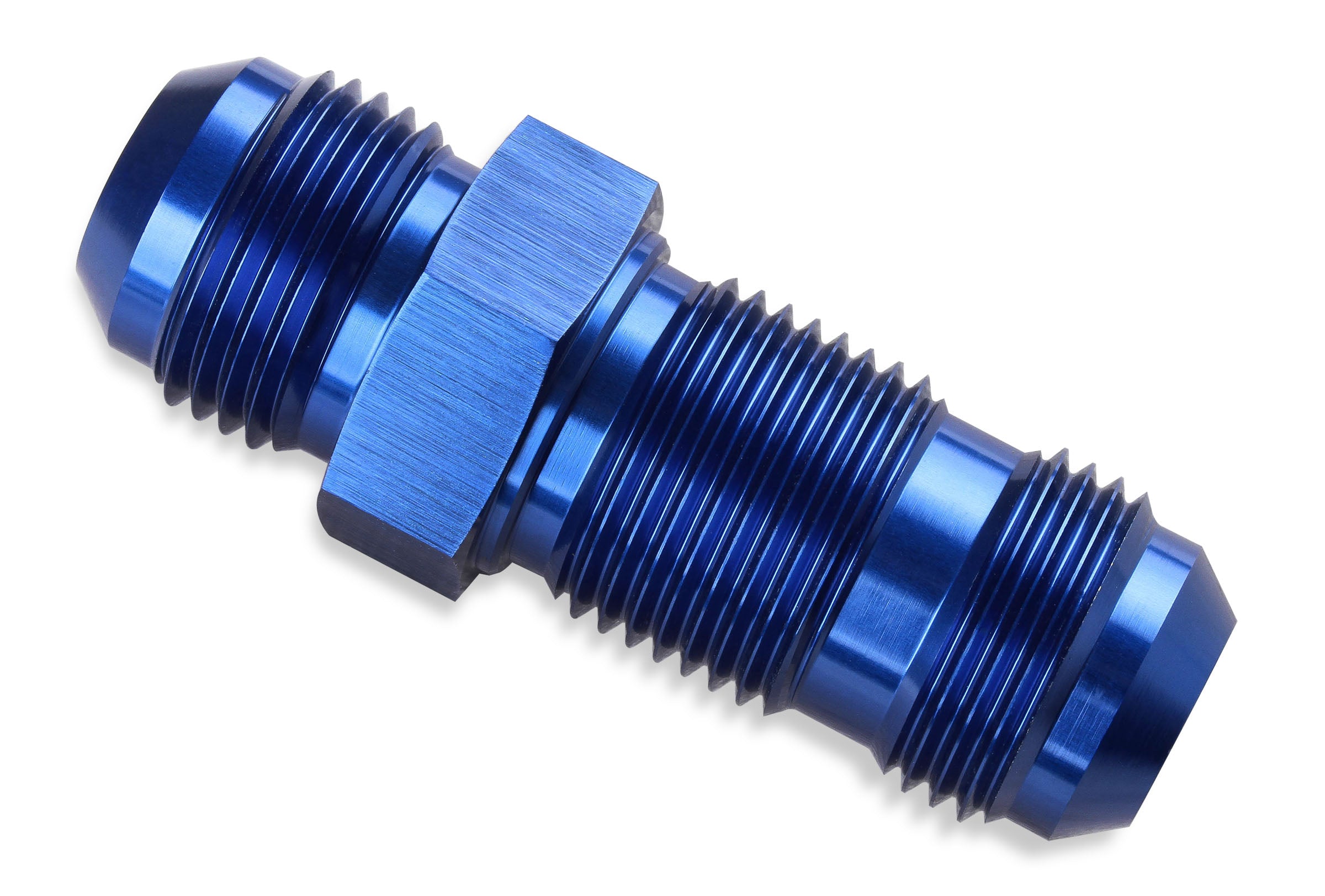 Mr. Gasket -12 AN Straight Bulkhead Fitting - Blue