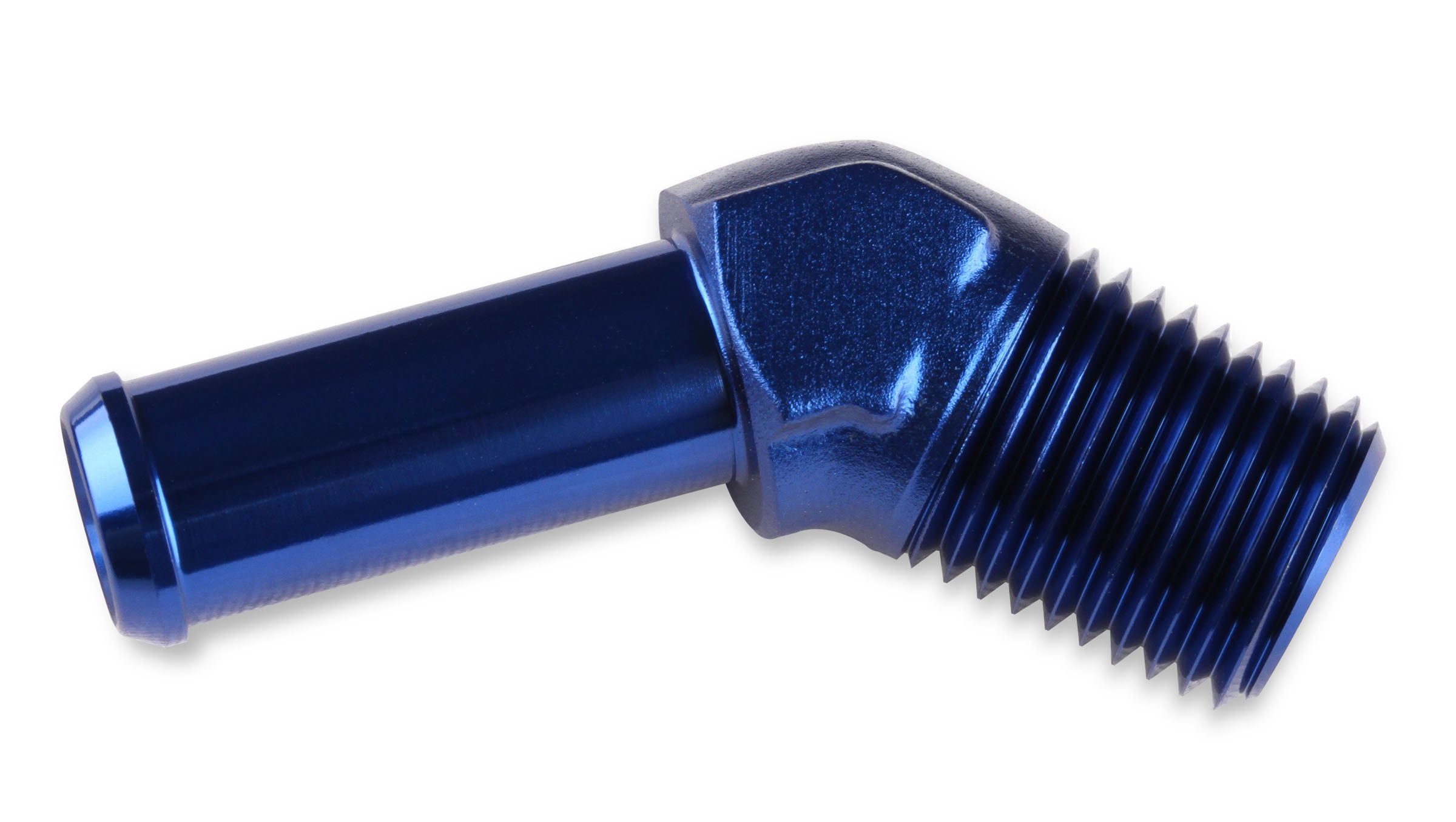 Mr. Gasket 45 Degree 3/4 Inch Hose To 3/4 Inch NPT - Blue