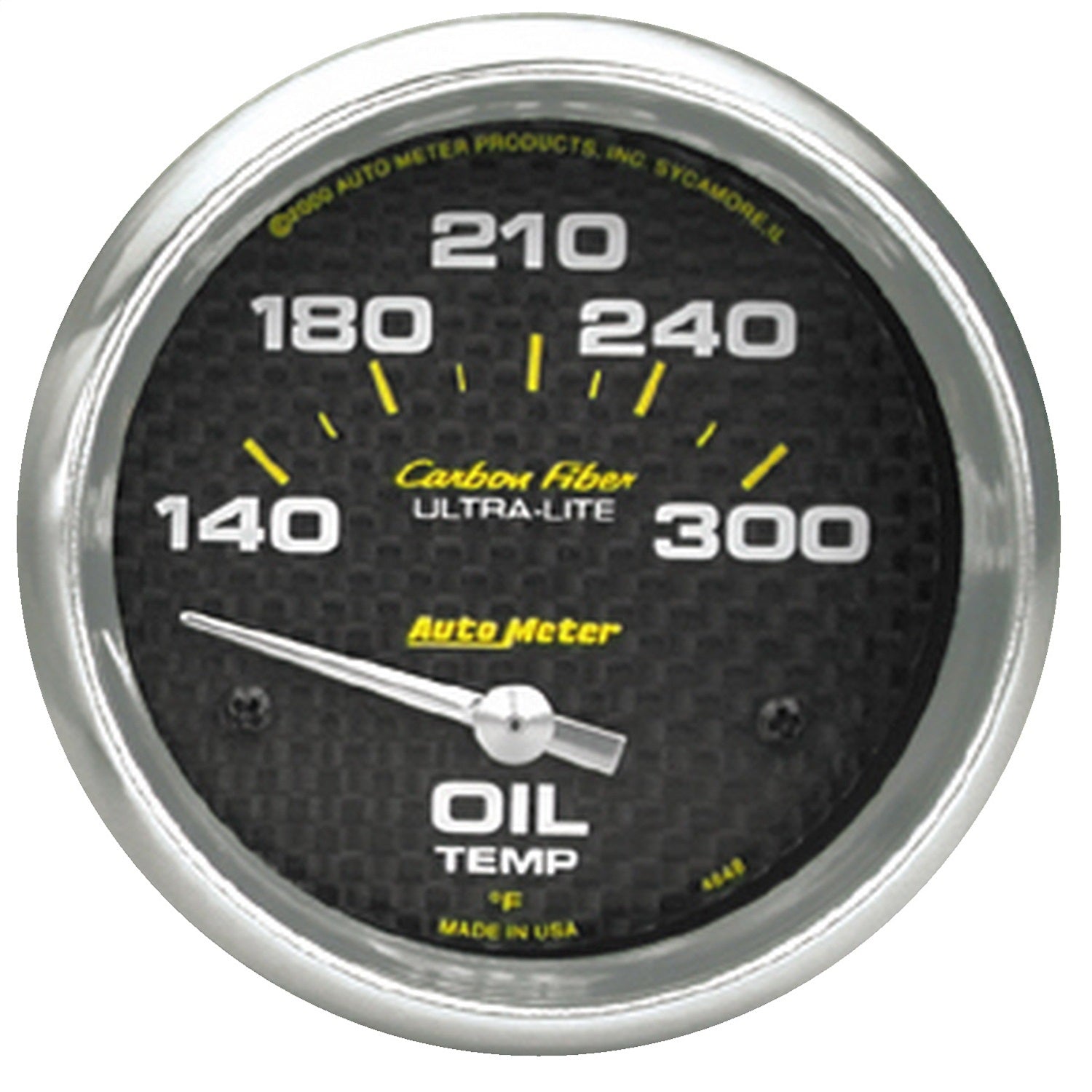 AutoMeter 4848 GAUGE; OIL TEMP; 2 5/8in.; 140-300deg.F; ELECTRIC; CARBON FIBER AutoMeter 4848