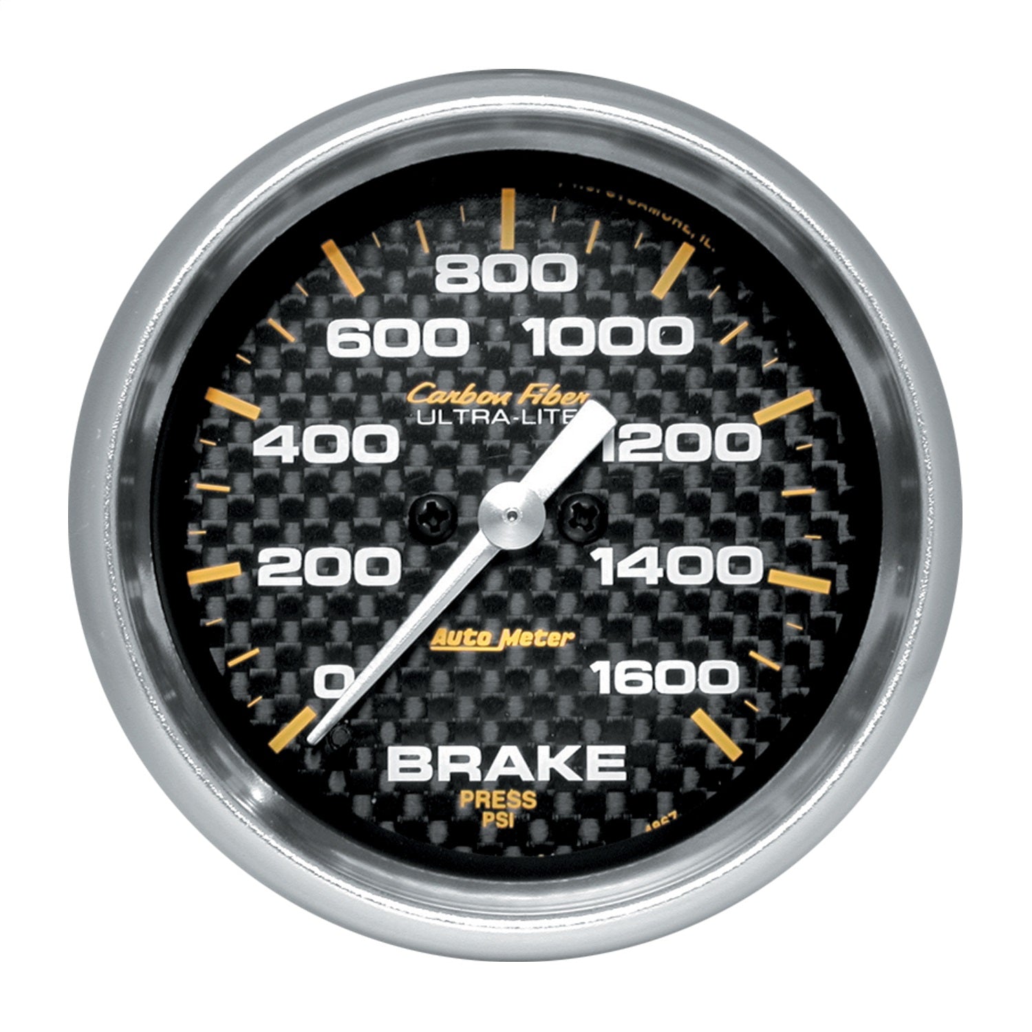 AutoMeter 4867 GAUGE; BRAKE PRESSURE; 2 5/8in.; 1600PSI; DIGITAL STEPPER MOTOR; CARBON FIBER AutoMeter 4867