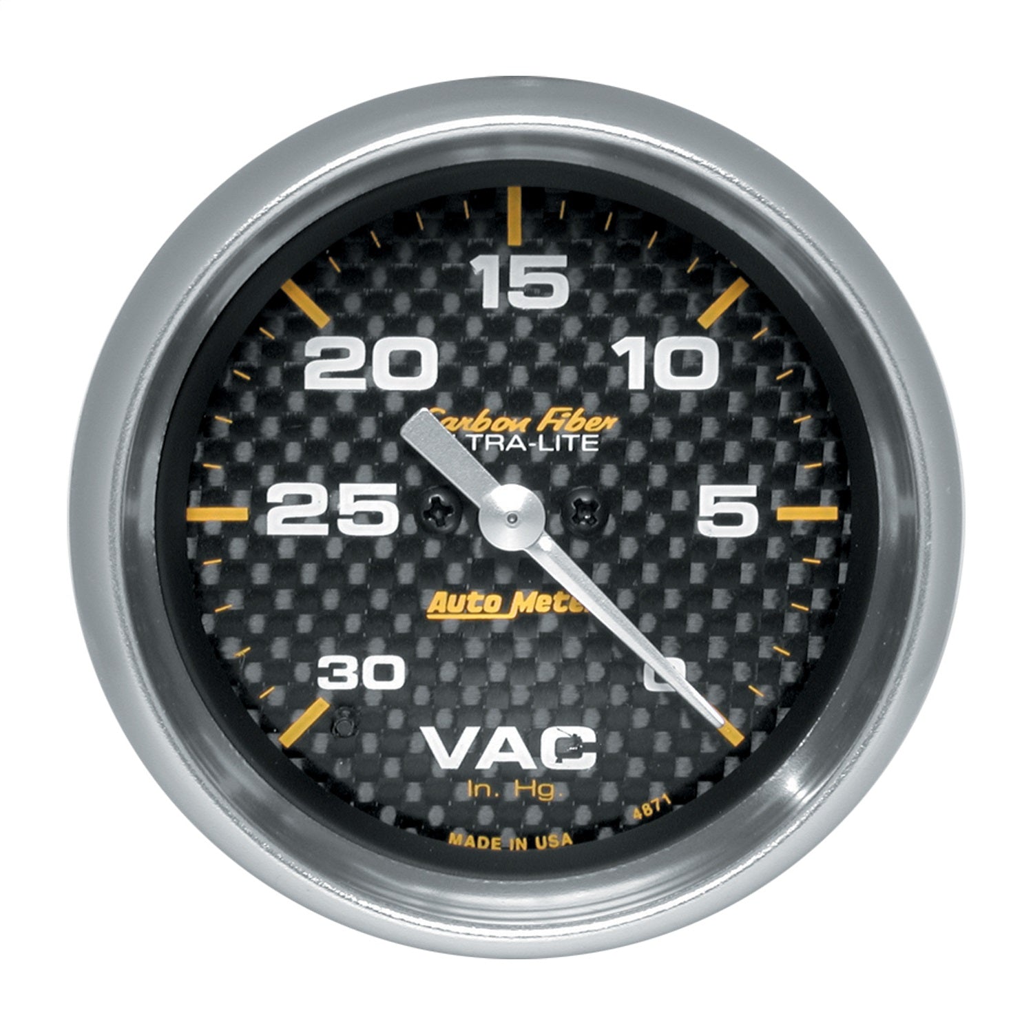 AutoMeter 4871 GAUGE; VACUUM; 2 5/8in.; 30INHG; DIGITAL STEPPER MOTOR; CARBON FIBER AutoMeter 4871