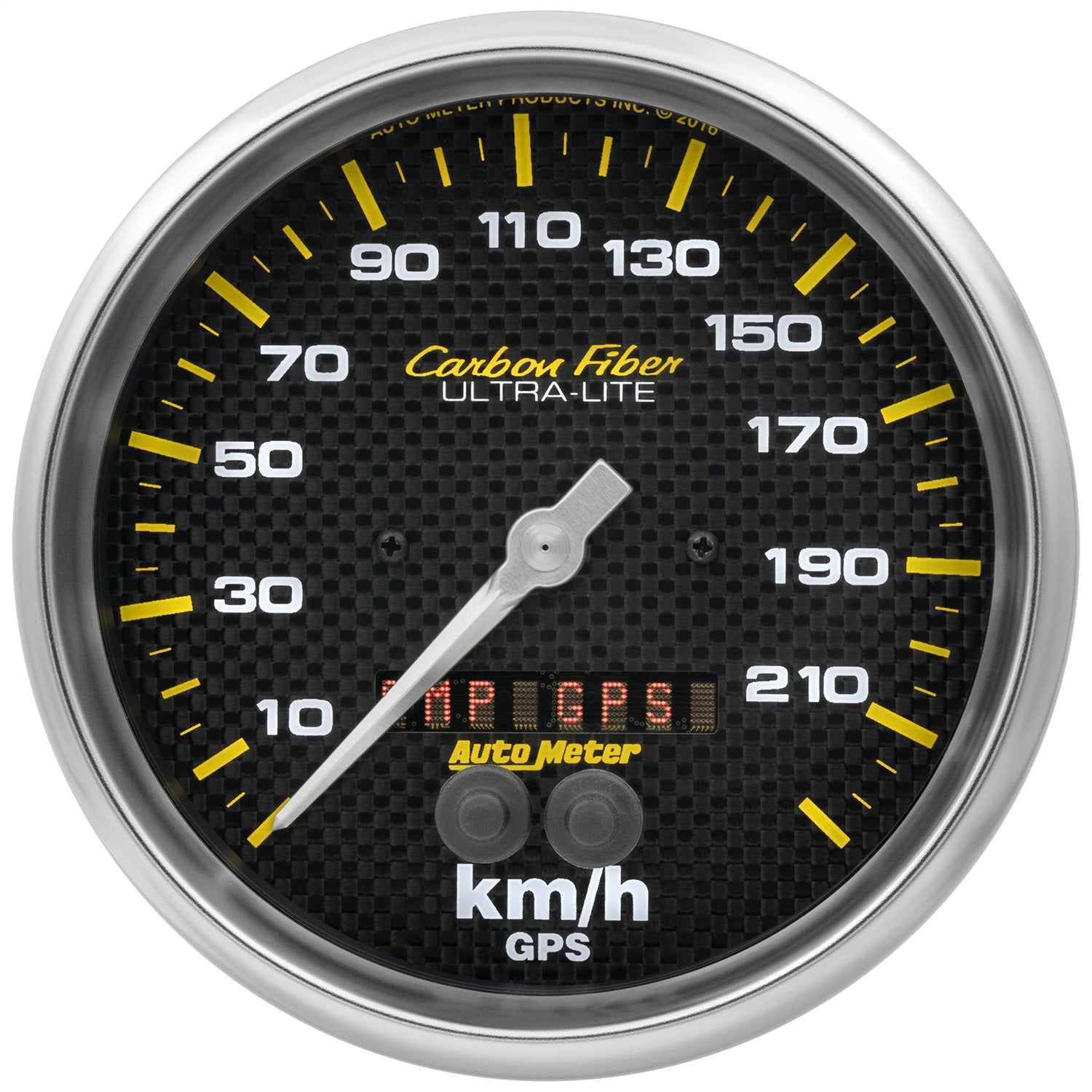 AutoMeter 4881-M GAUGE; SPEEDOMETER; 5in.; 225KM/H; GPS; CARBON FIBER AutoMeter 4881-M