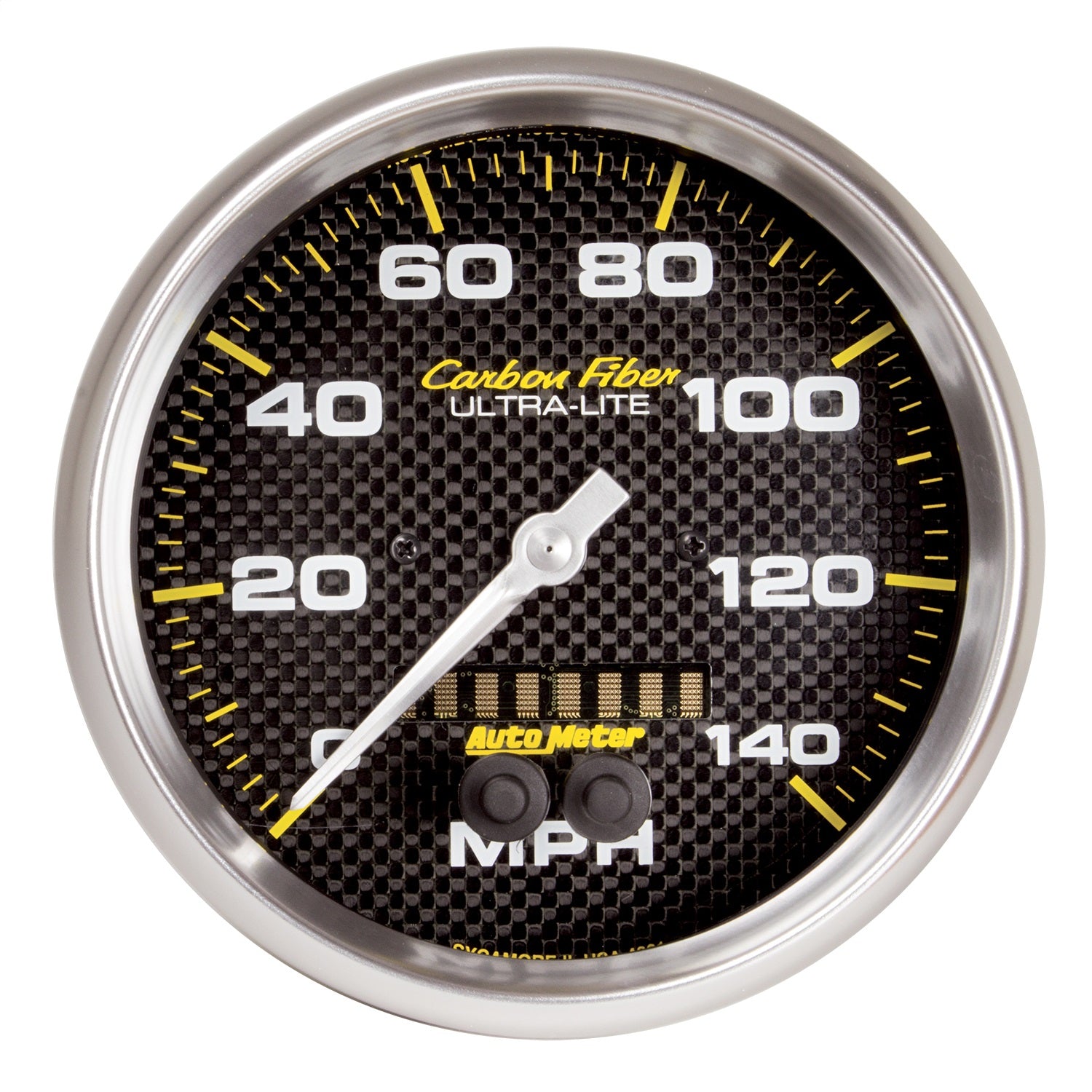 AutoMeter 4881 GAUGE; SPEEDOMETER; 5in.; 140MPH; GPS; CARBON FIBER AutoMeter 4881