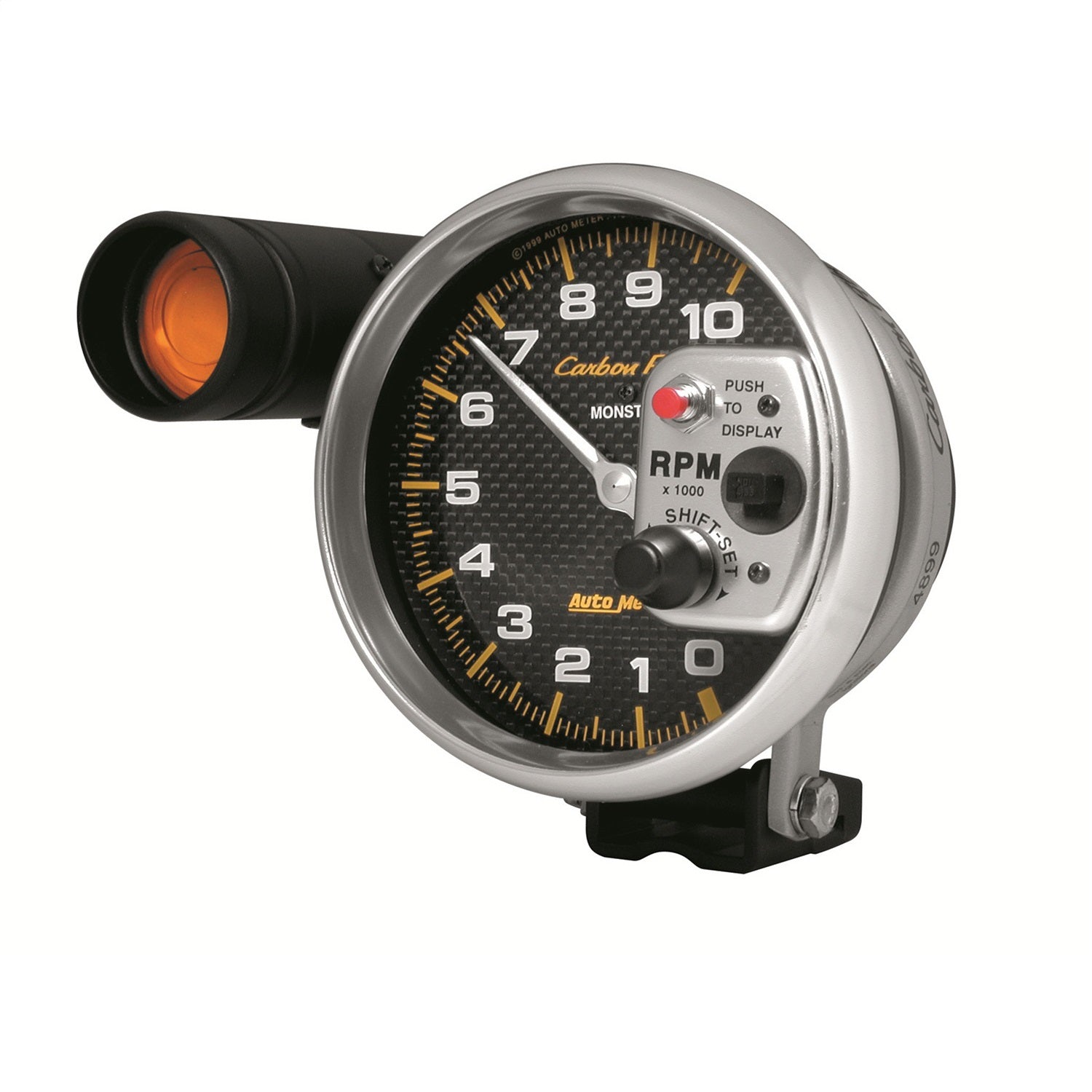 AutoMeter 4899 GAUGE; TACHOMETER; 5in.; 10K RPM; PEDESTAL W/EXT. SHIFT-LITE; CARBON FIBER AutoMeter 4899