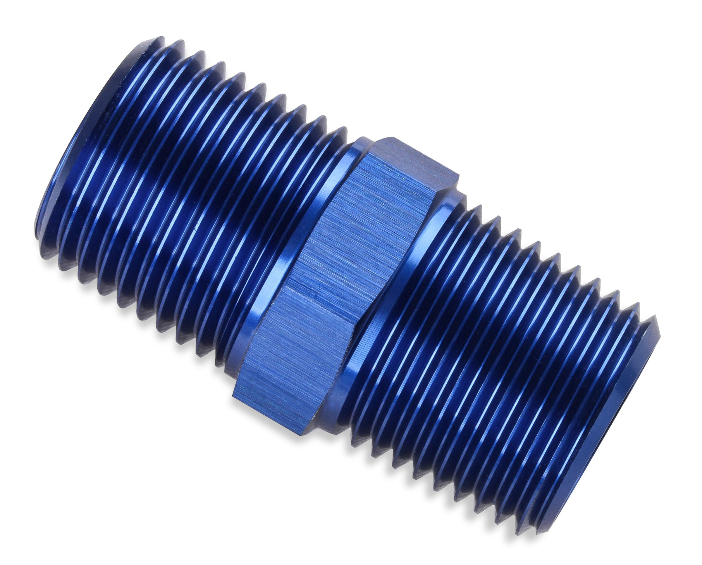Mr. Gasket 3/8 Inch NPT T0 3/8 Inch NPT Male Coupling - Blue