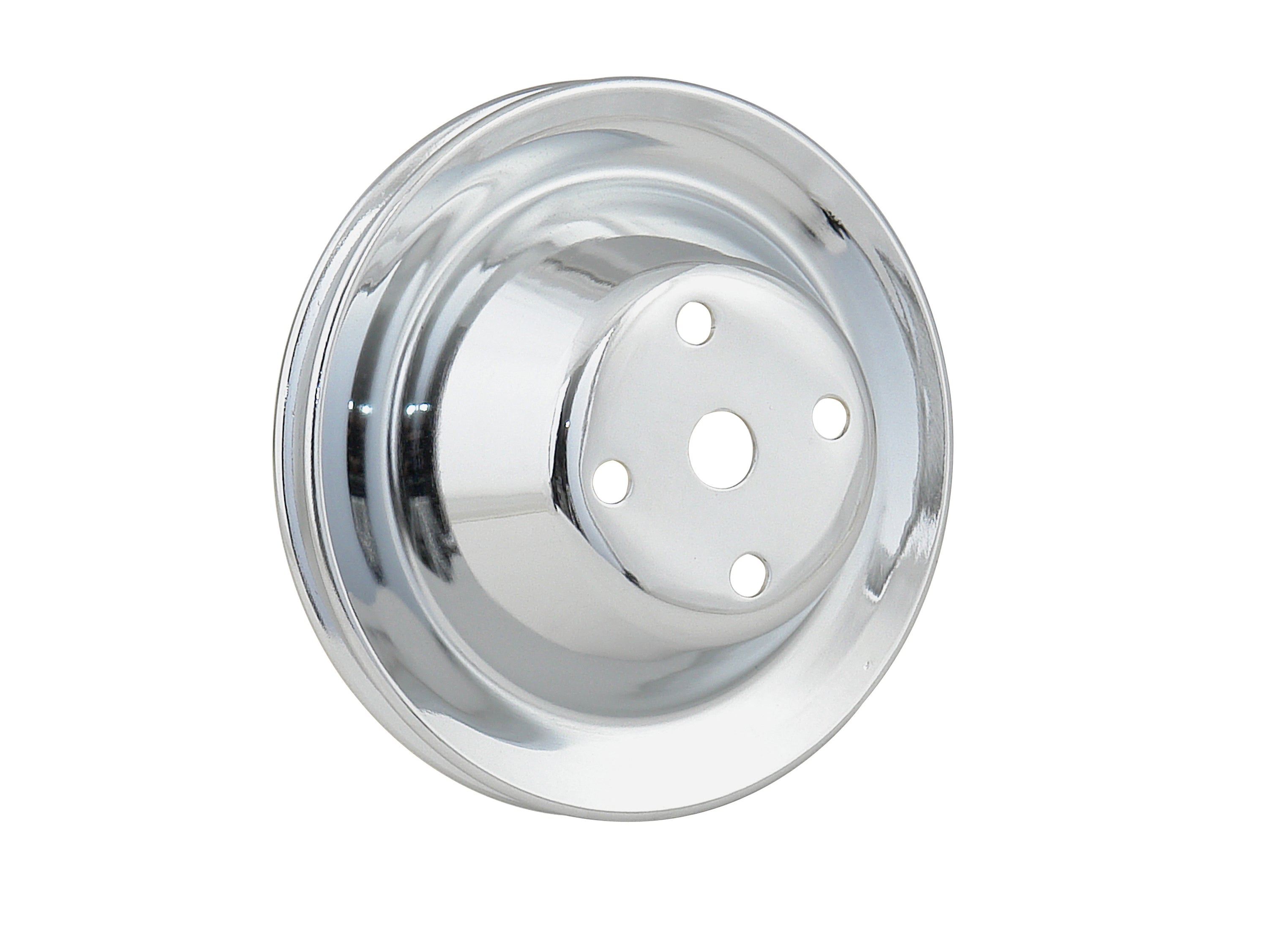 Mr Gasket 4974 Chrome Plated Steel Water Pump Pulley; Small Block; Long Water Pump; Mr Gasket 4974