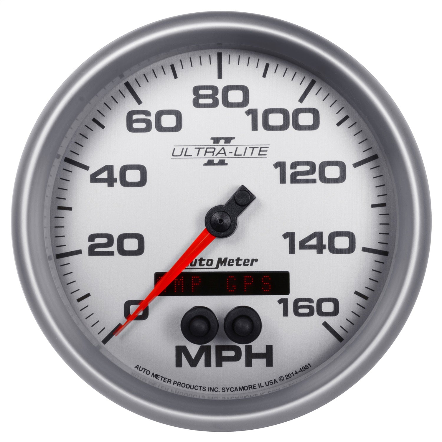 AutoMeter 4981 GAUGE; SPEEDOMETER; 5in.; 160MPH; GPS; ULTRA-LITE II AutoMeter 4981