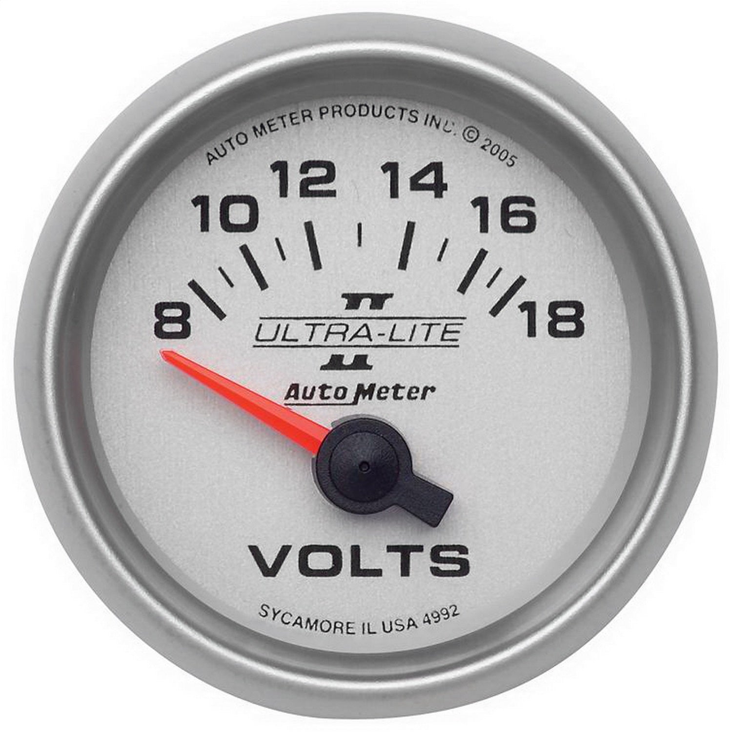 AutoMeter 4992 GAUGE; VOLTMETER; 2 1/16in.; 18V; ELECTRIC; ULTRA-LITE II AutoMeter 4992