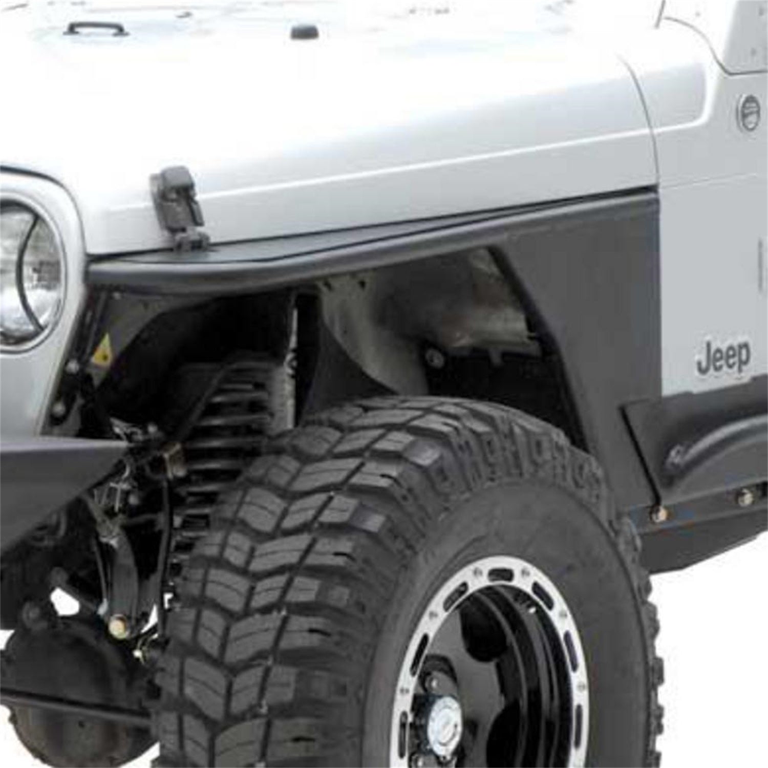 XRC Tube Fender; Front; Textured Black; Relocates Factory Latch; Smittybilt 76862