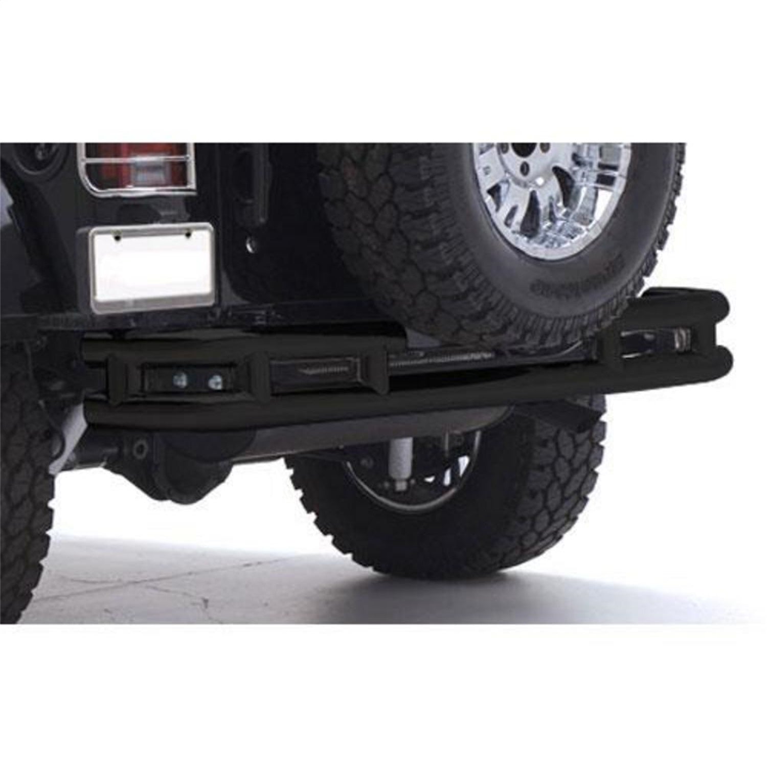 Rear Bumper; w/Hitch; Black; No Drill Installation; Smittybilt JB48-RH