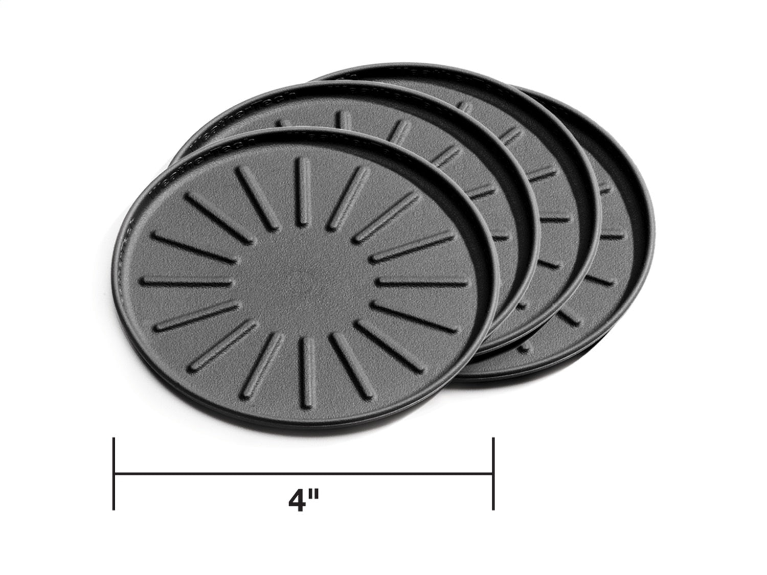 Weathertech 8A4CSTBK Round Coaster Set; Black; 4 in. Dia.; Weathertech 8A4CSTBK