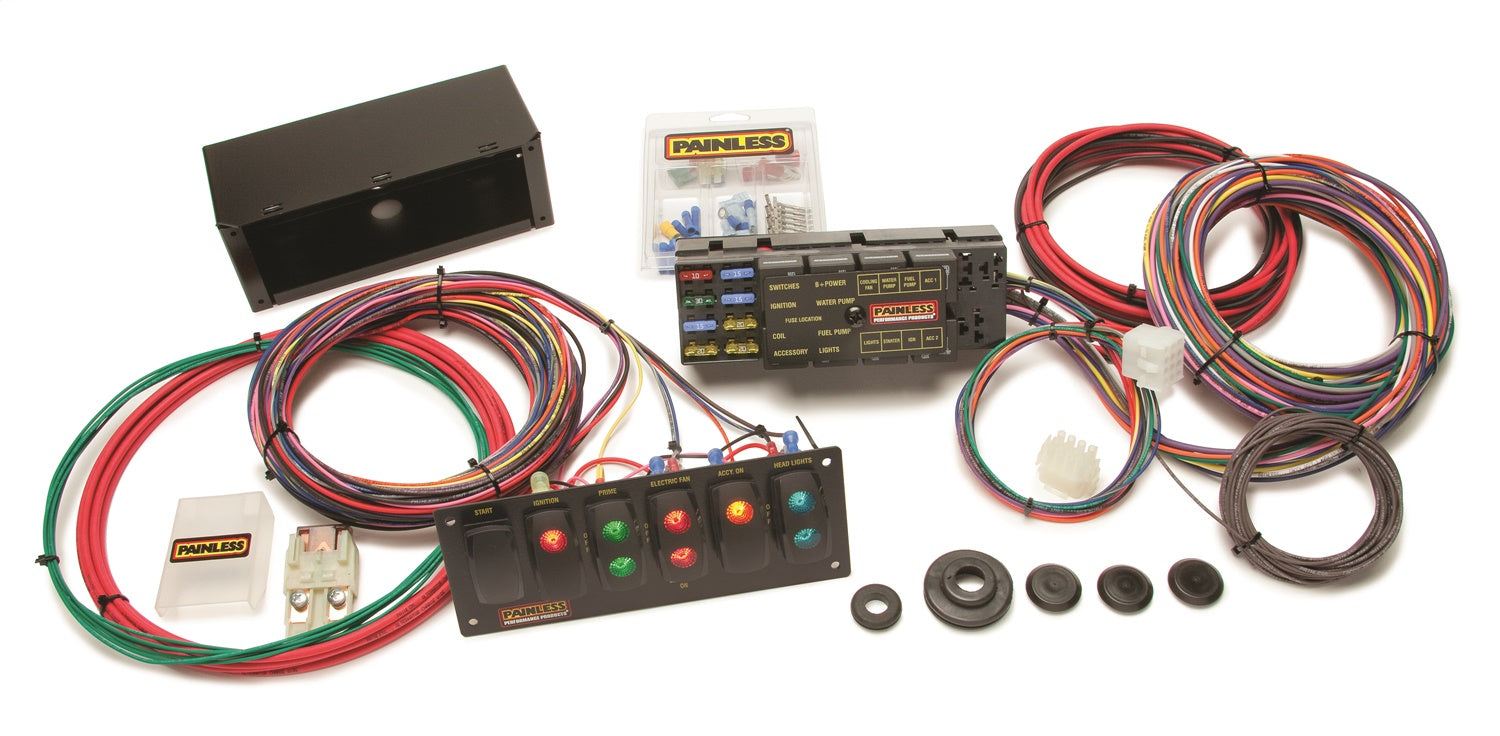 Painless Wiring 50005 10 Circuit Race Only Chassis Harness/Switch Panel Kit Painless Wiring 50005