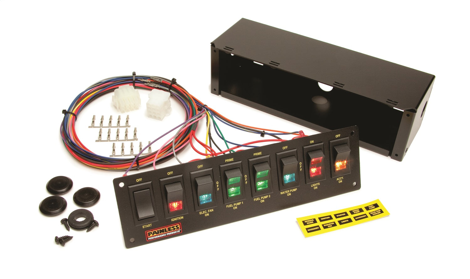 Painless Wiring 50202 8-Switch Panel; Non-Fused; Roll Bar Mount; Use w/PN[50001]; Painless Wiring 50202