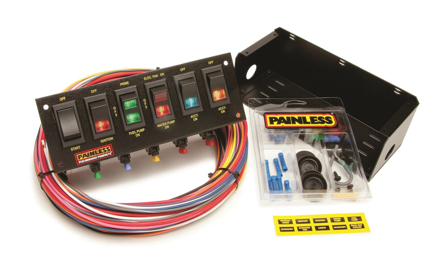 Painless Wiring 50302 6-Switch Fused Panel; w/All Necessary Wiring And Hardware; Painless Wiring 50302