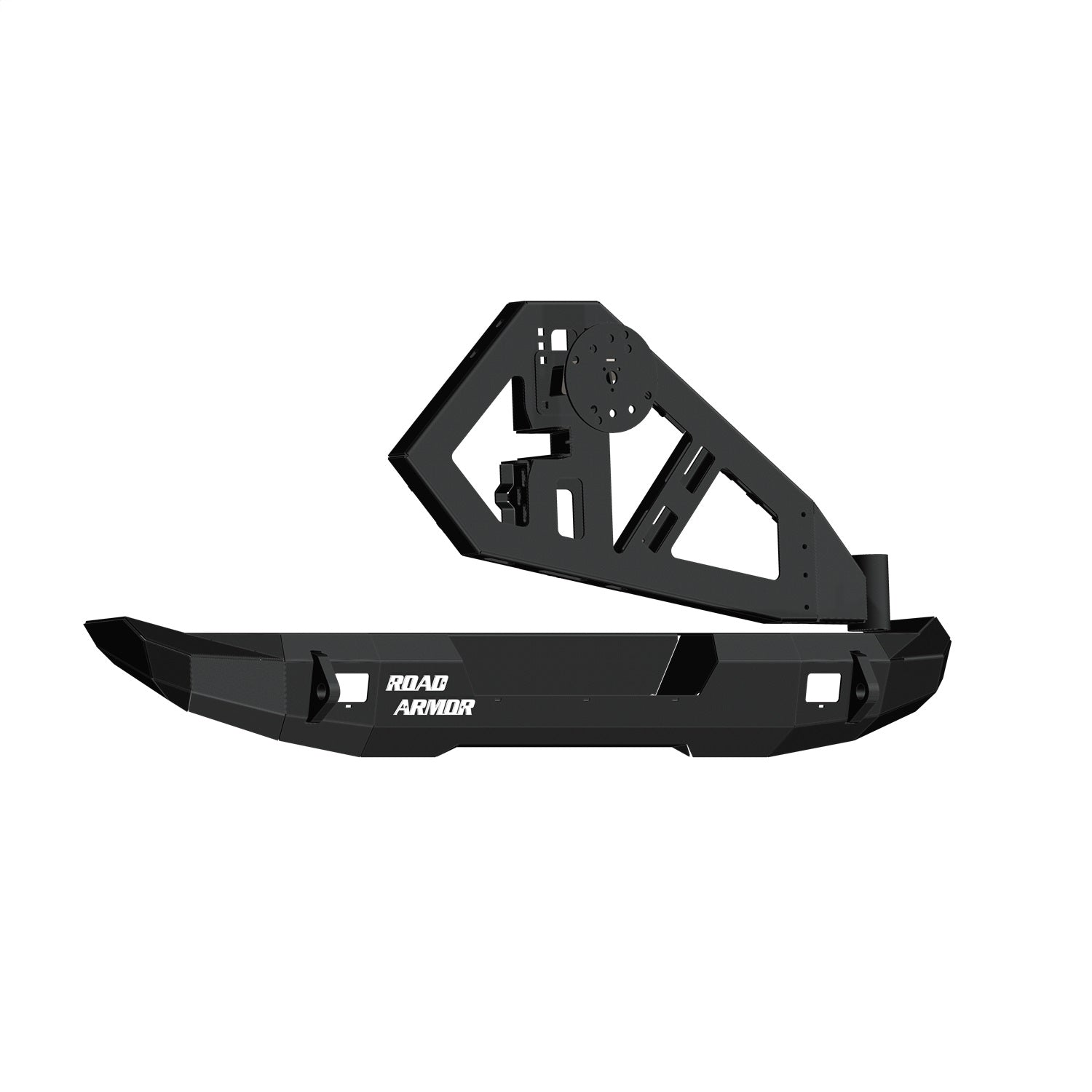 Road Armor 5072R1B-TC Stealth Rear Bumper; Mid Width; w/Tire Carrier Assembly; Texture Black; Road Armor 5072R1B-TC