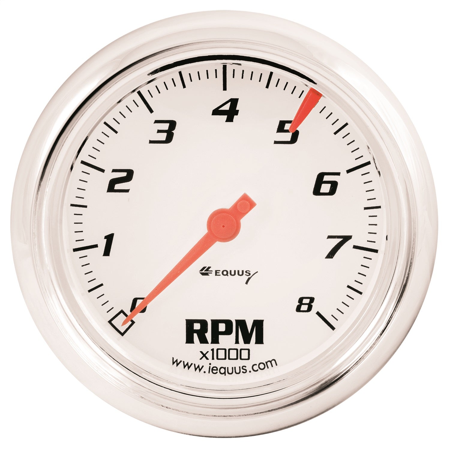 Equus E5078 GAUGE; TACHOMETER; 3-3/8in.; 8K RPM; WHT DIAL; 5000 SERIES Equus E5078
