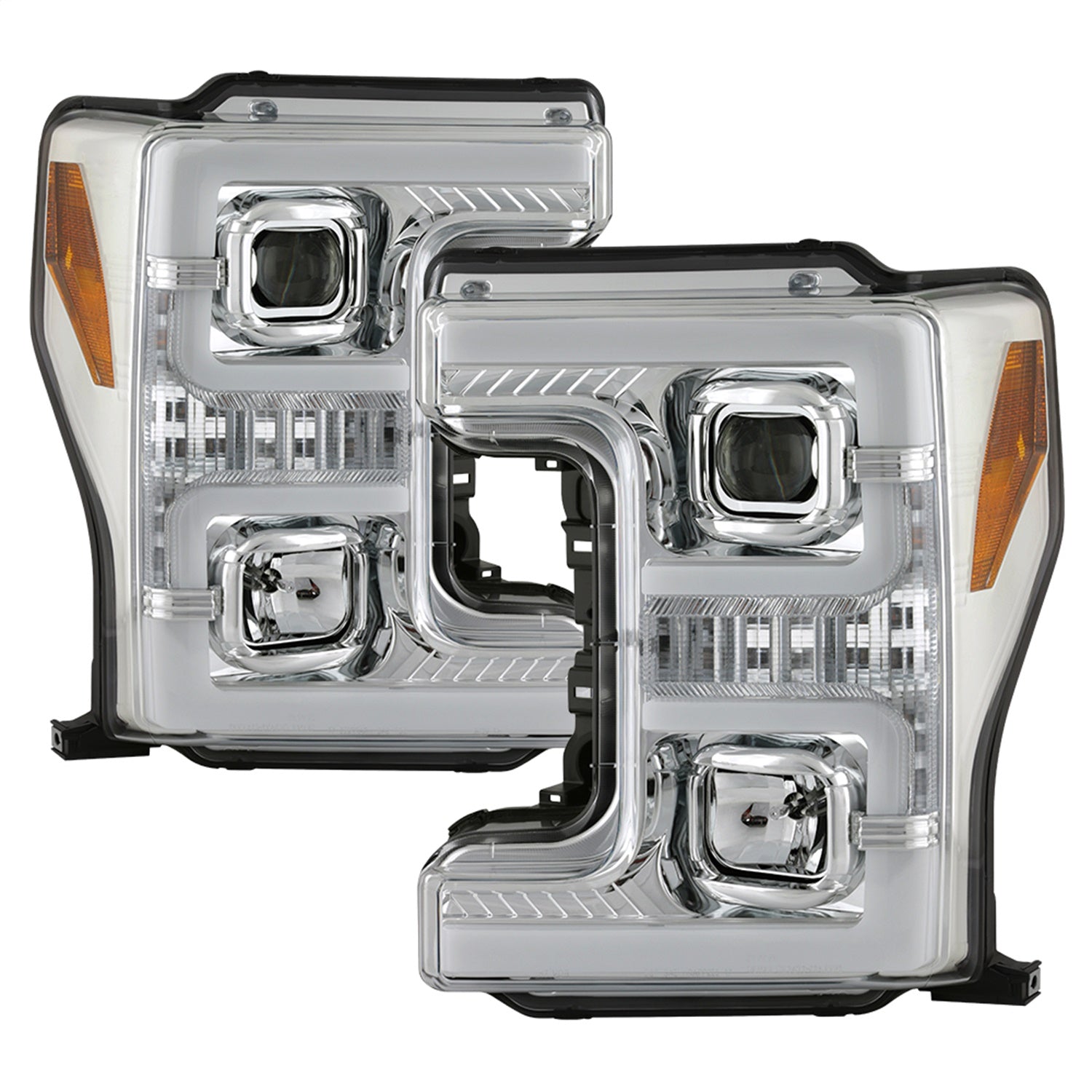Spyder Auto 5086273 Projector Headlights; Incl. Low Beam-H7/High Beam-H1/Signal-LED; Chrome; Spyder Auto 5086273