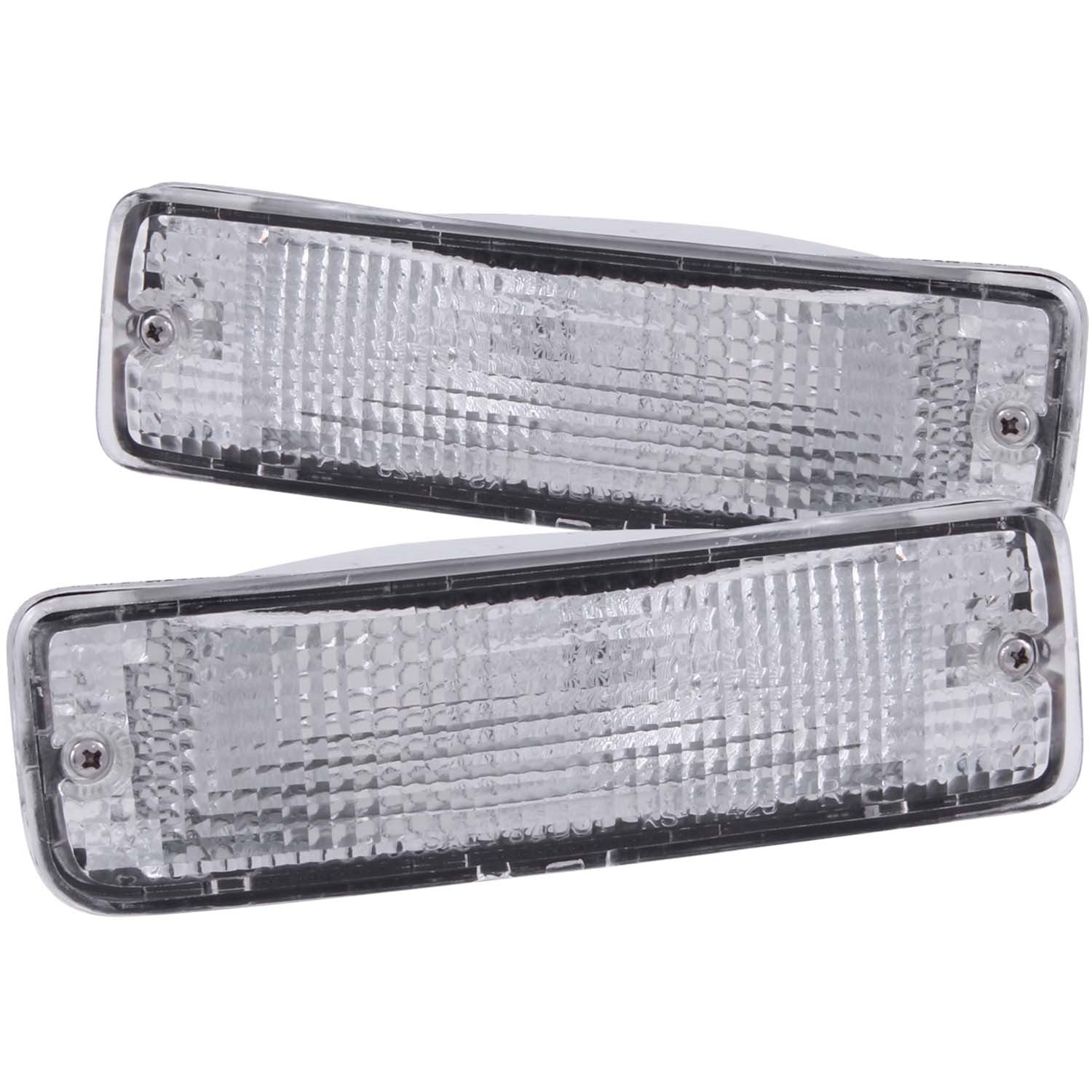 ANZO USA 511019 Euro Parking Lights; Clear Lens; Chrome Housing; Amber Reflector; Pair; ANZO USA 511019