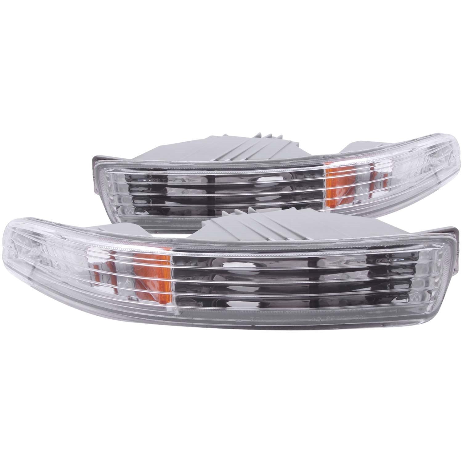 ANZO USA 511020 Euro Parking Lights; Clear Lens; Chrome Housing; Amber Reflector; Pair; ANZO USA 511020