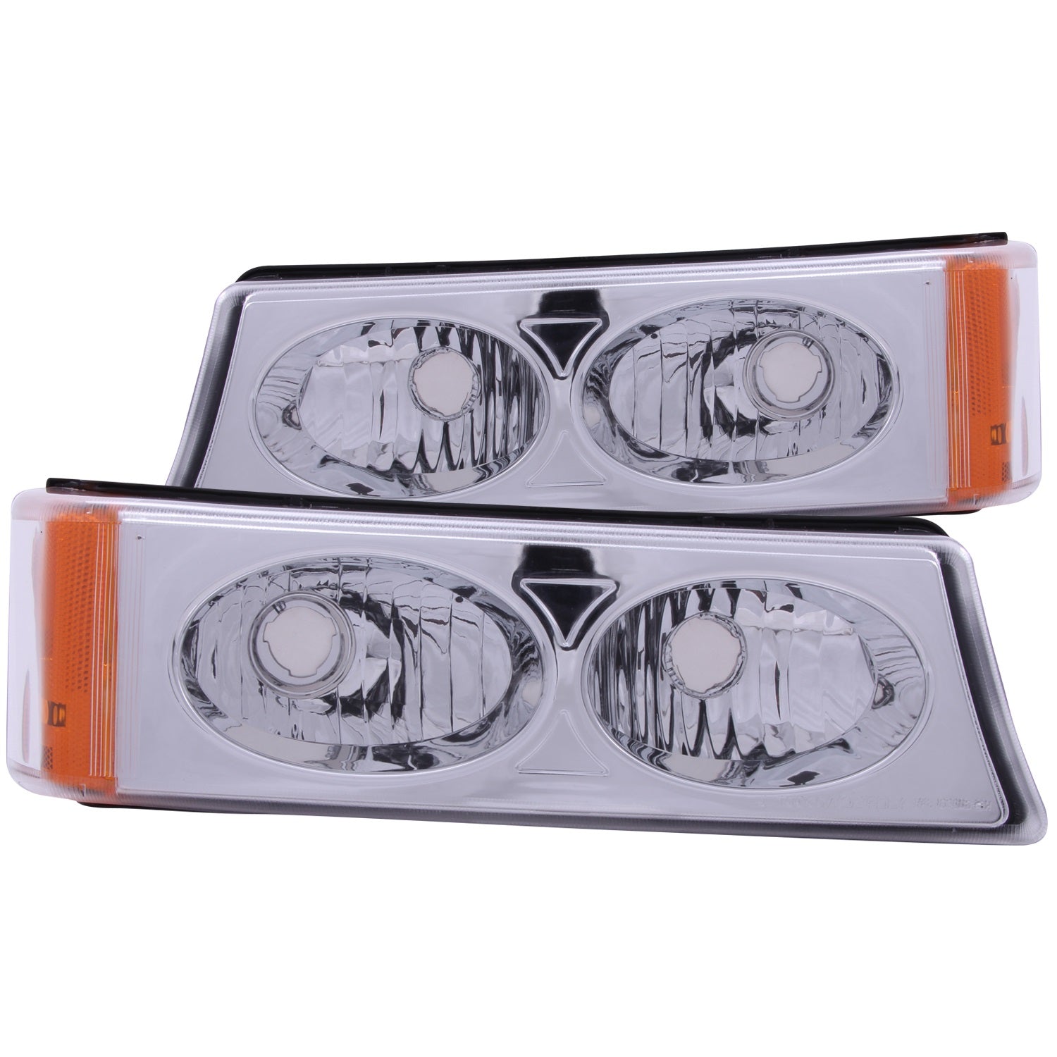 ANZO USA 511035 Parking Light Assembly; Euro; Clear Lens; Chrome Housing; Pair; ANZO USA 511035