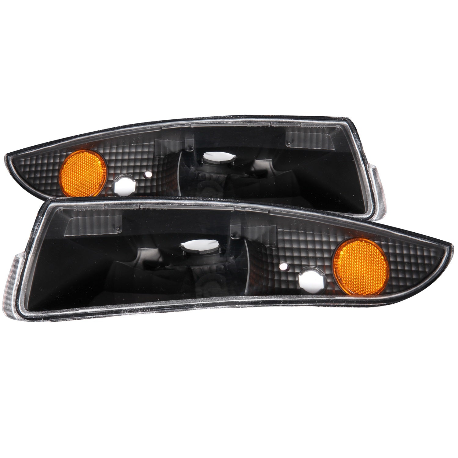 ANZO USA 511045 Euro Parking Lights; Clear Lens; Black Housing; Amber Reflector; Pair; ANZO USA 511045