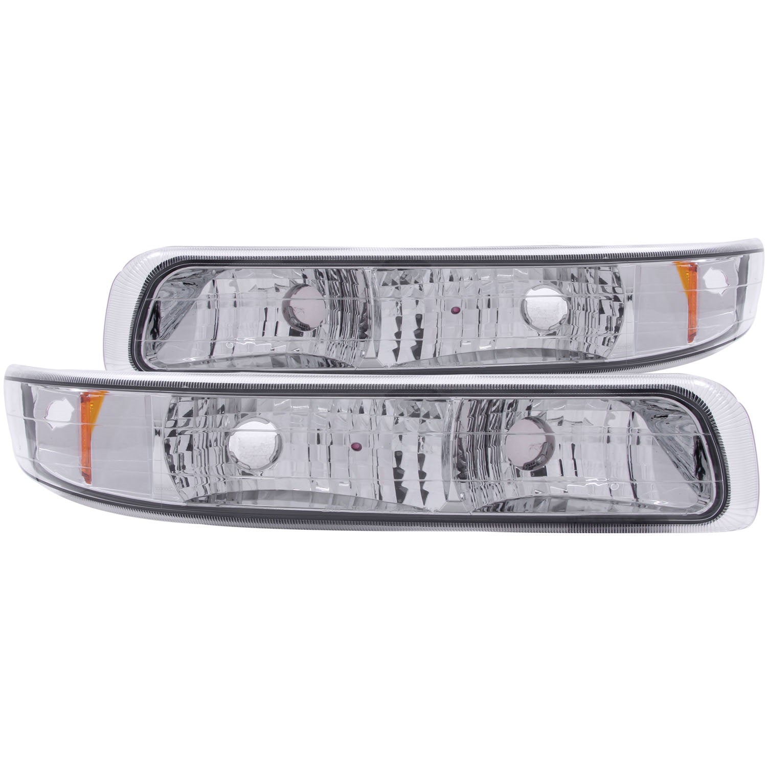 ANZO USA 511064 Parking Light Assembly; Euro; Clear Lens; Chrome Housing; Amber Reflector; Pair; ANZO USA 511064