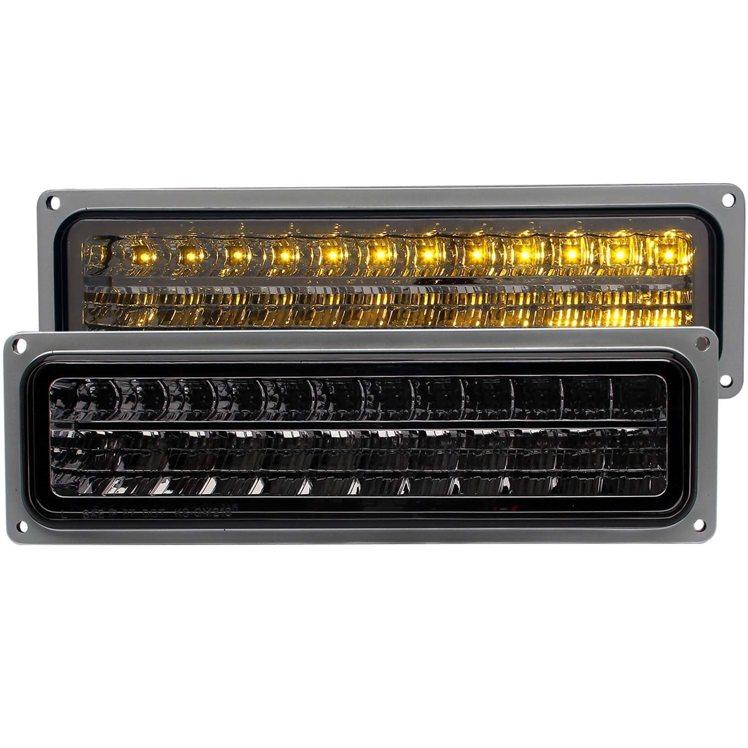 ANZO USA 511068 Parking Light Assembly; LED; Smoke Lens; Black Housing; Pair; ANZO USA 511068