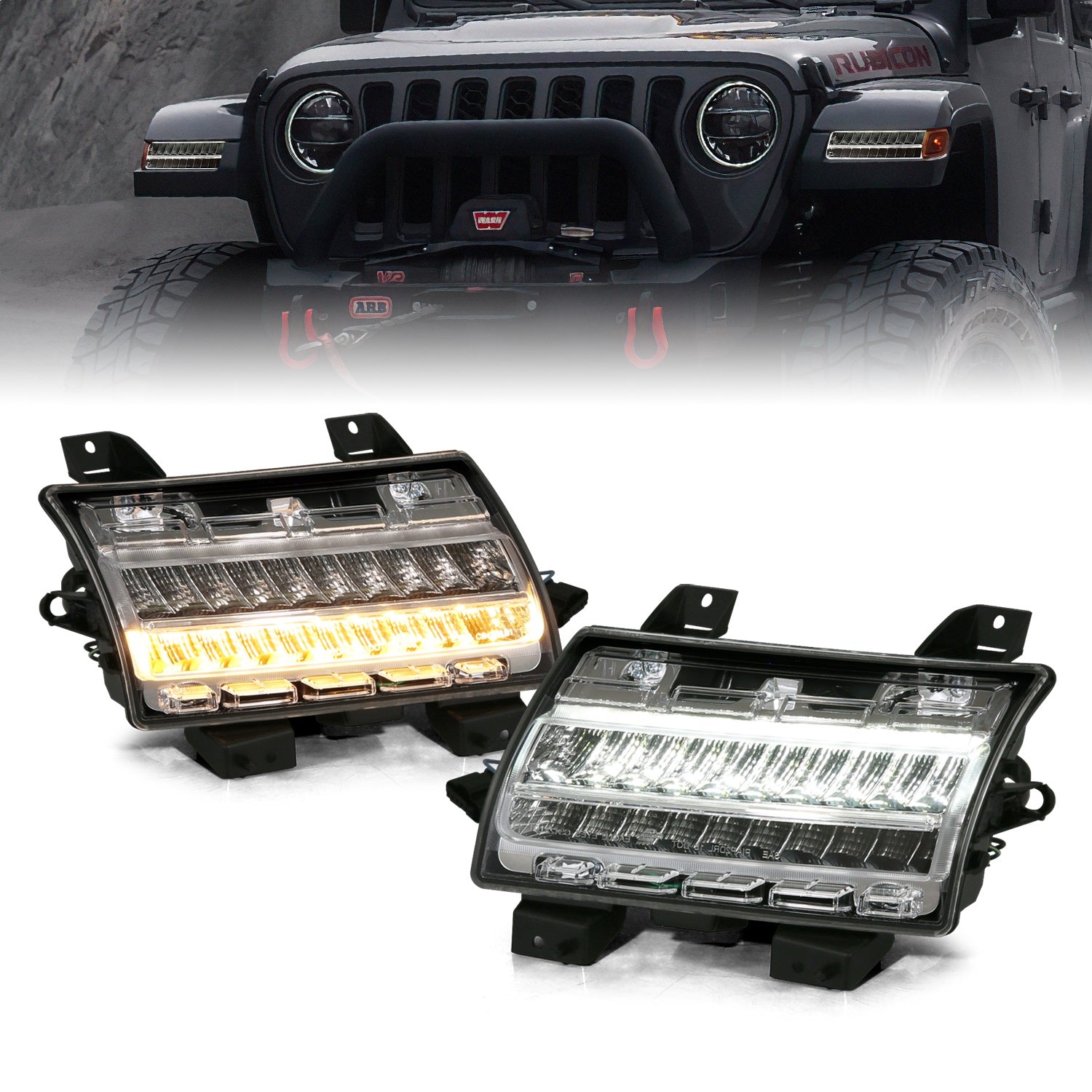 ANZO USA 511083 Side Marker Light Assembly; LED; Chrome Clear; w/Sequential Signal; Pair; ANZO USA 511083
