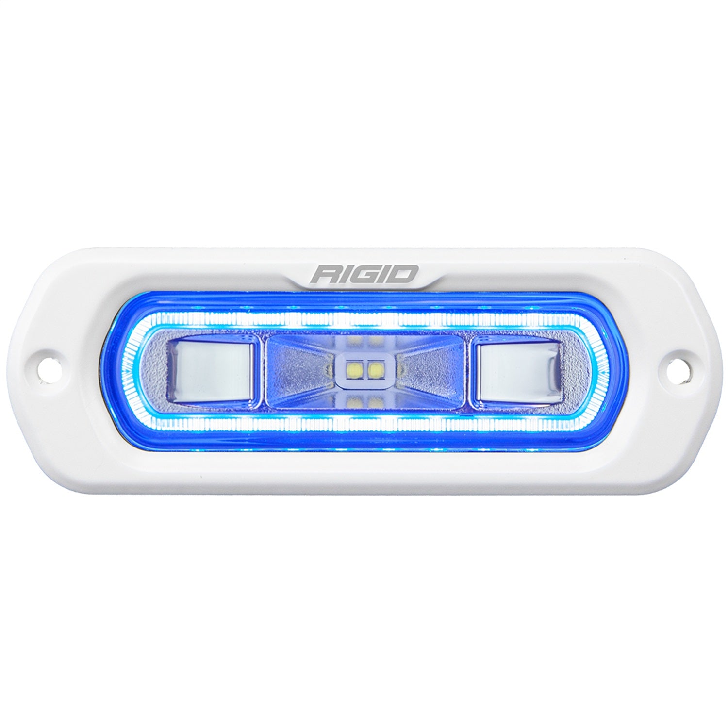 RIGID Industries 51201 SR-L Series Marine Spreader Pod 2 Wire Flush Mount White With Blue Halo RIGID Industries 51201