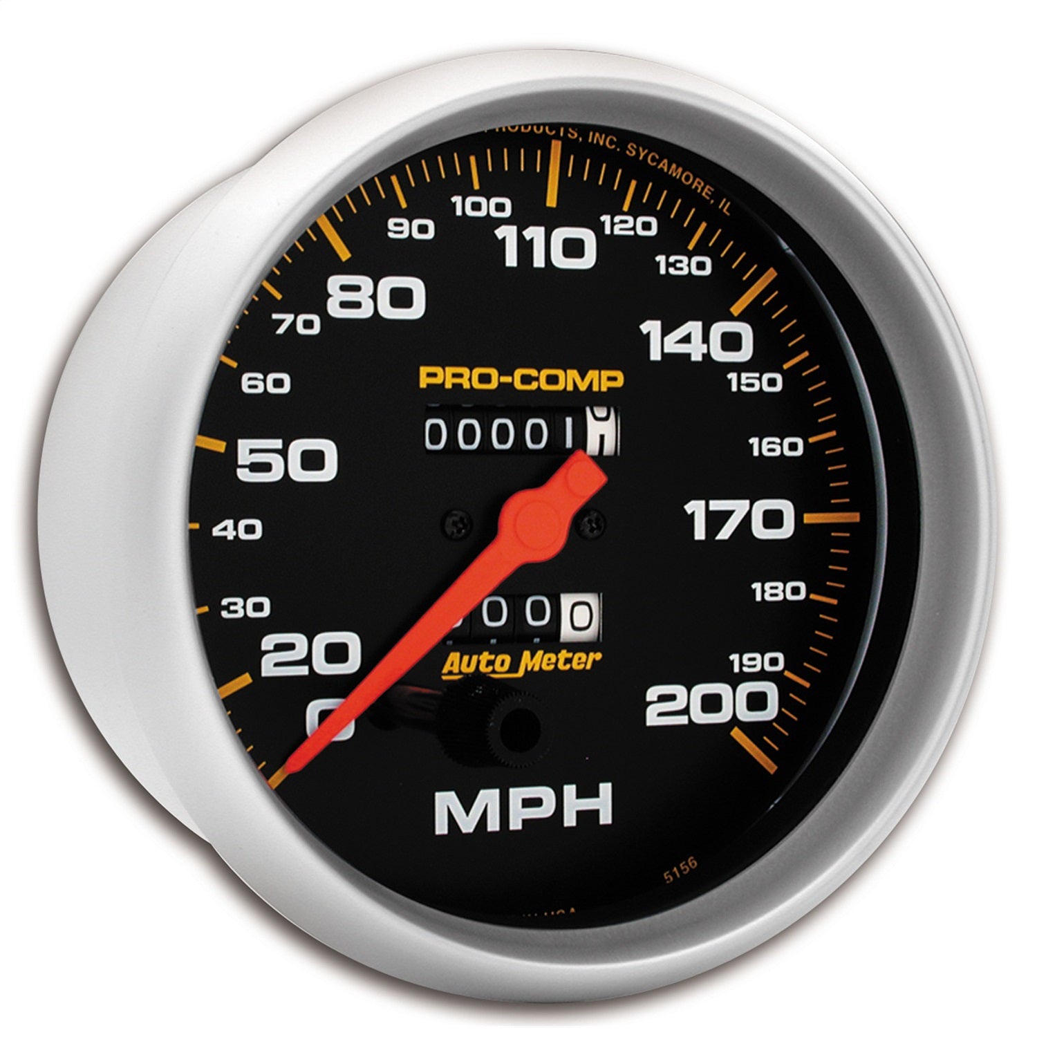 AutoMeter 5156 GAUGE; SPEEDOMETER; 5in.; 200MPH; MECHANICAL; PRO-COMP AutoMeter 5156
