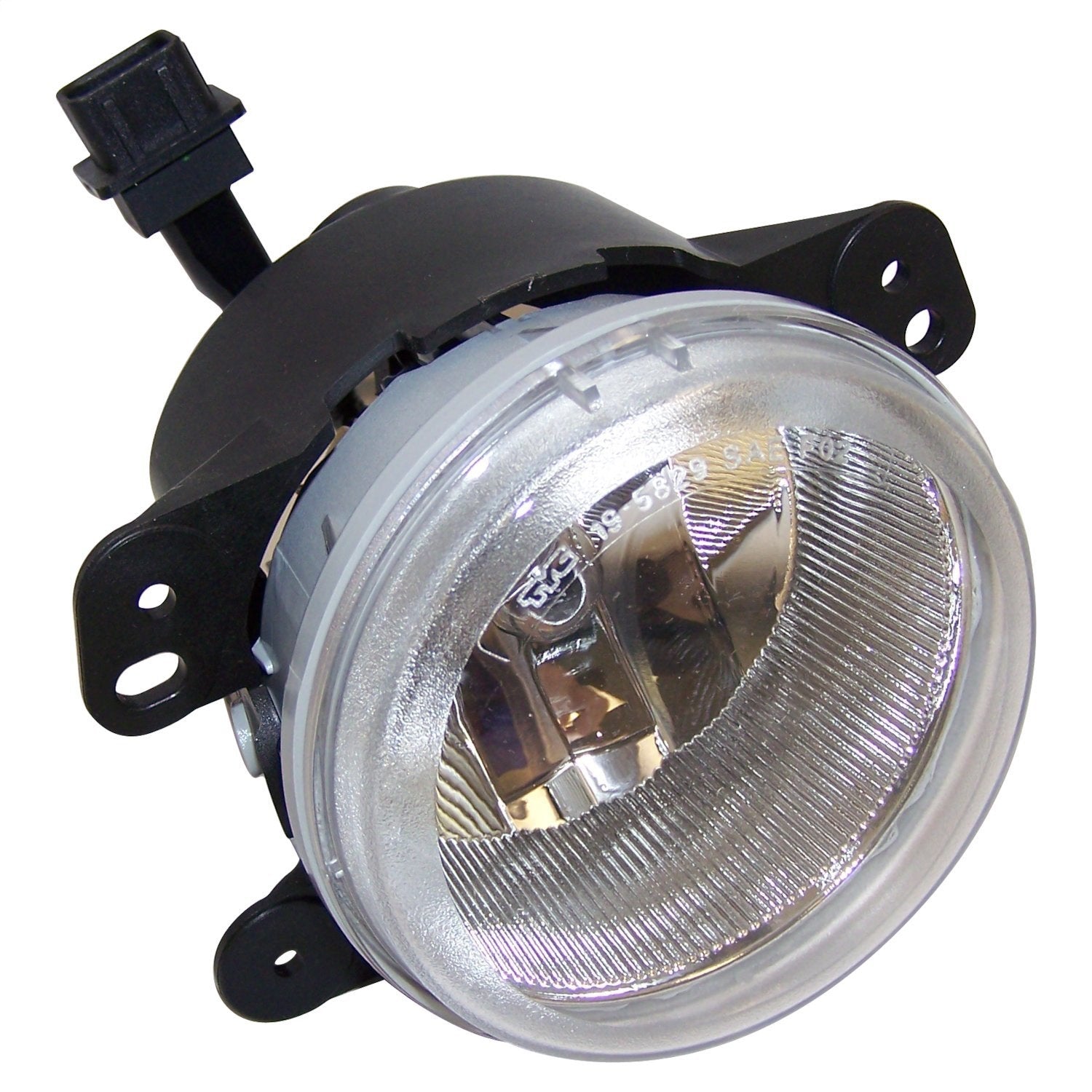 Crown Automotive Jeep Replacement 5182026AA Fog Light; Black/Clear; Includes Bulb; Crown Automotive Jeep Replacement 5182026AA