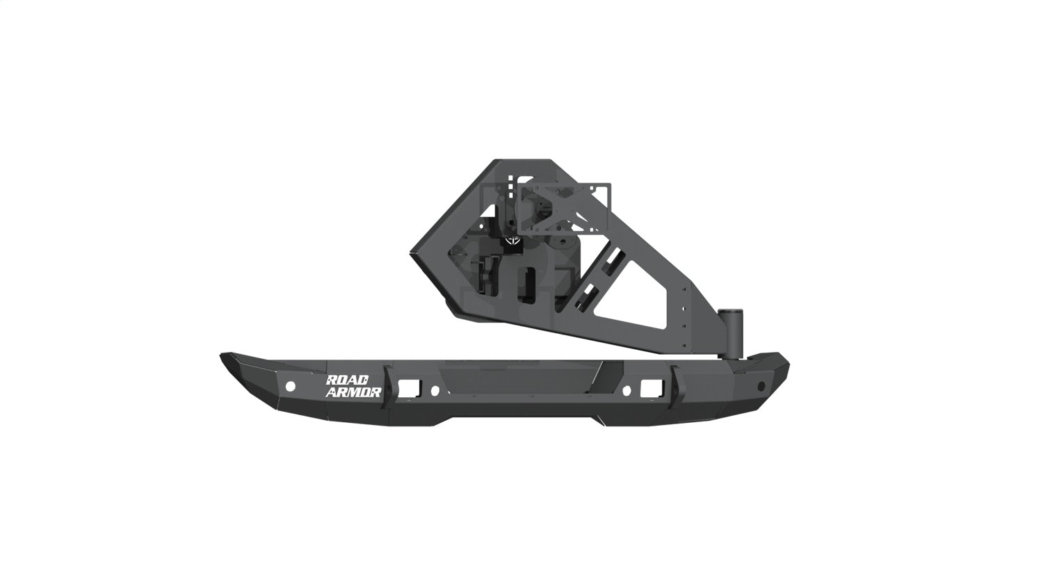 Road Armor 5182R1B-TC Stealth Rear Bumper; Mid Width; w/Tire Carrier Assembly; Texture Black; Road Armor 5182R1B-TC