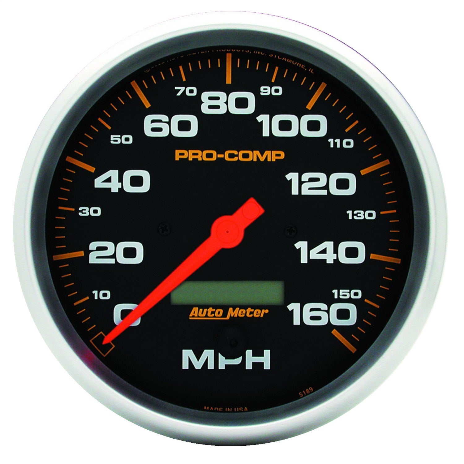 AutoMeter 5189 GAUGE; SPEEDO; 5in.; 160MPH; ELEC. PROGRAM W/LCD ODO; PRO-COMP AutoMeter 5189