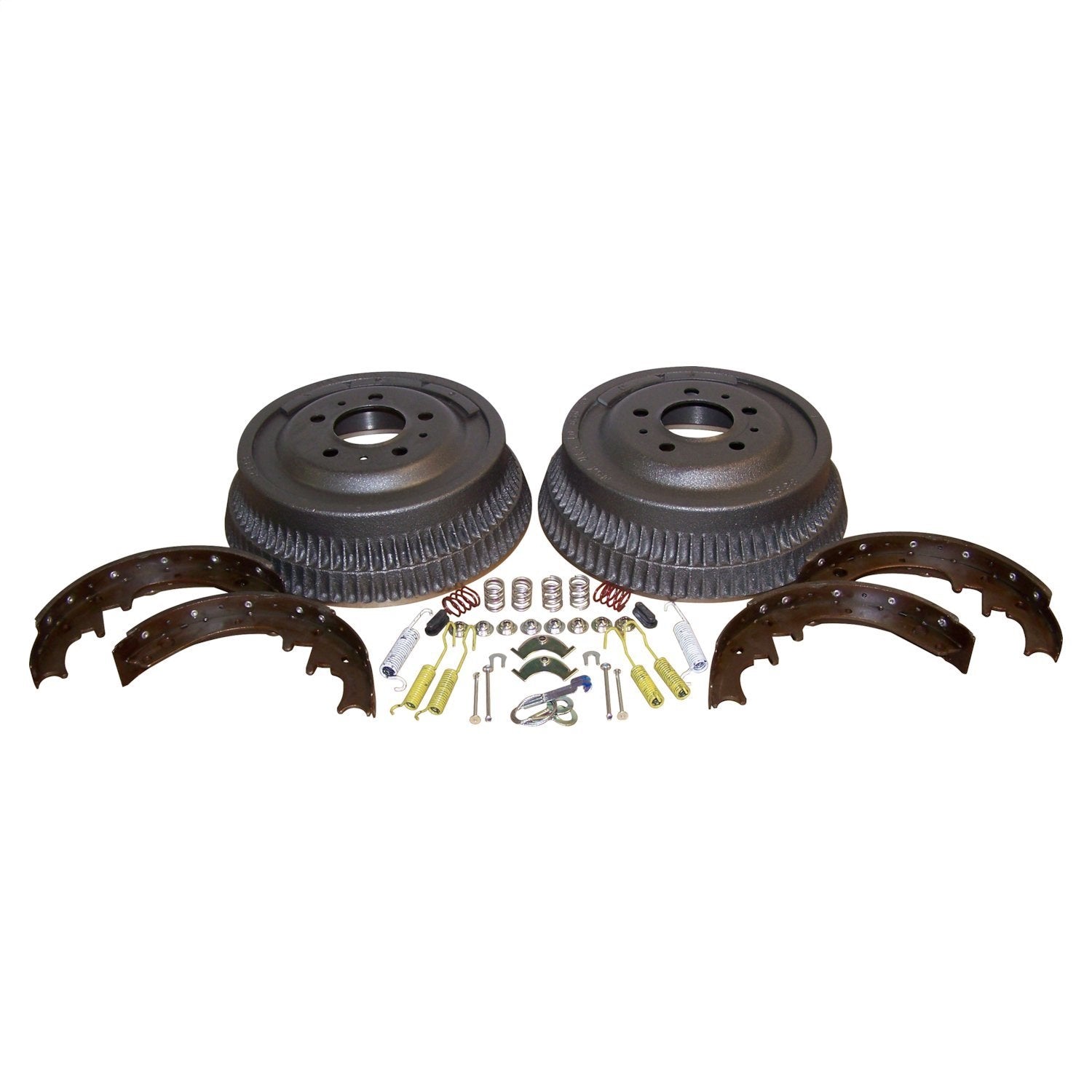 Crown Automotive Jeep Replacement 52001151K Drum Brake Shoe And Drum Kit; Rear; Incl. 2 Drums; 1 Shoe Set And Hardware; Crown Automotive Jeep Replacement 52001151K