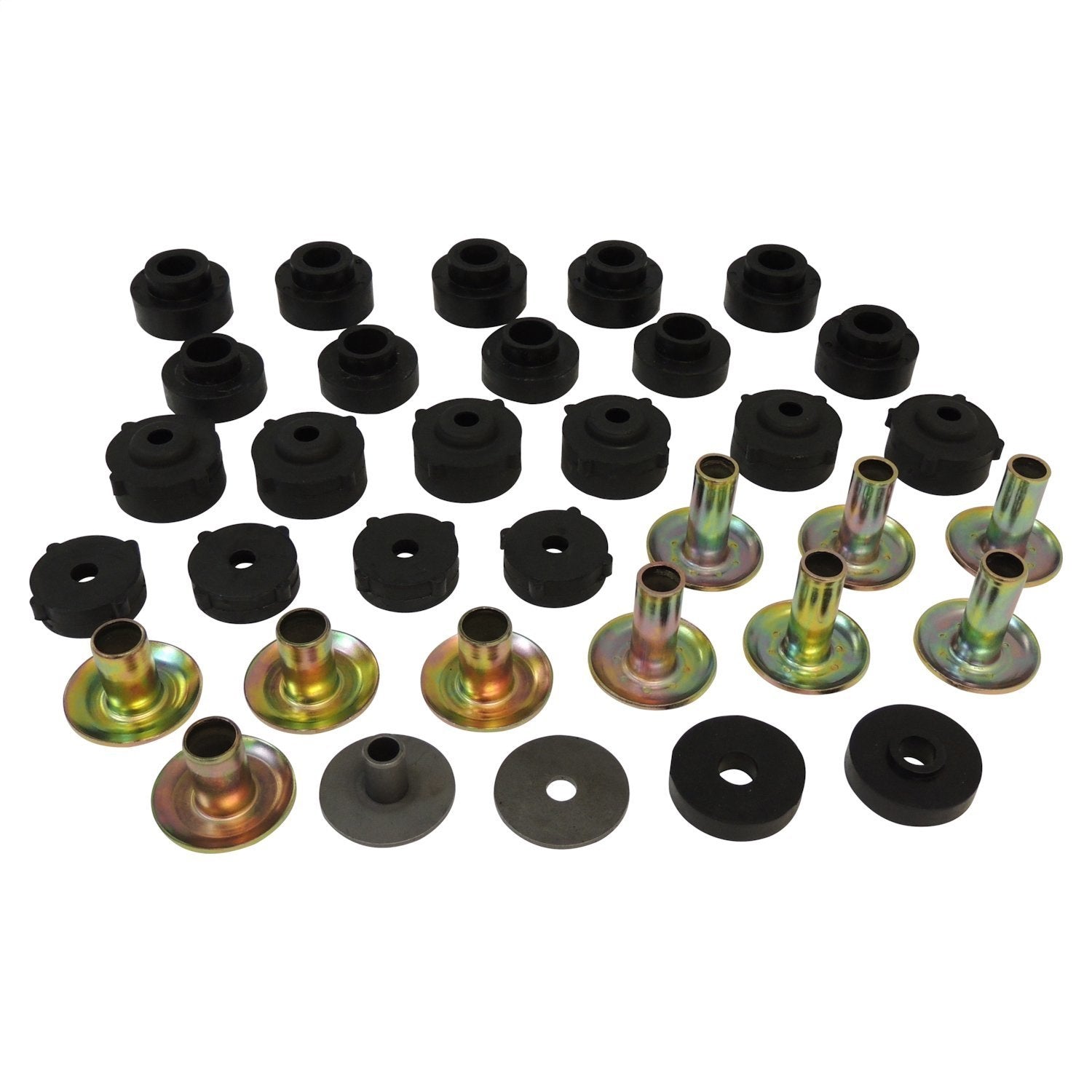 Crown Automotive Jeep Replacement 52002723K Body Mounting Kit; Incl. Mount Bushings/Retainers/Washer/Bushings; w/Steel Body; Crown Automotive Jeep Replacement 52002723K