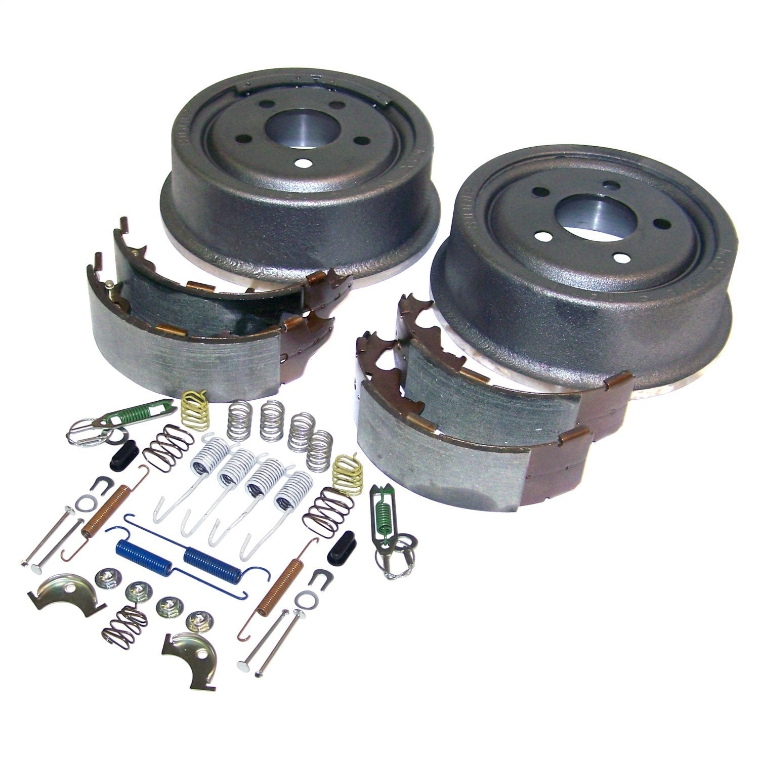 Crown Automotive Jeep Replacement 52005350KE Drum Brake Service Kit; Rear; Incl. Drums/Shoe Set/Hardware; Crown Automotive Jeep Replacement 52005350KE