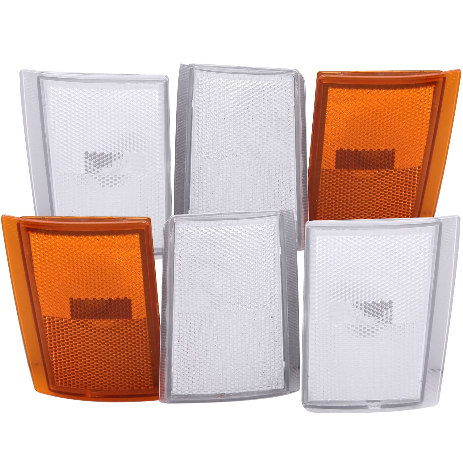 ANZO USA 521031 Cornering Light Assembly; Euro 4 Clear/2 Amber; 6 pc.; Pair; ANZO USA 521031