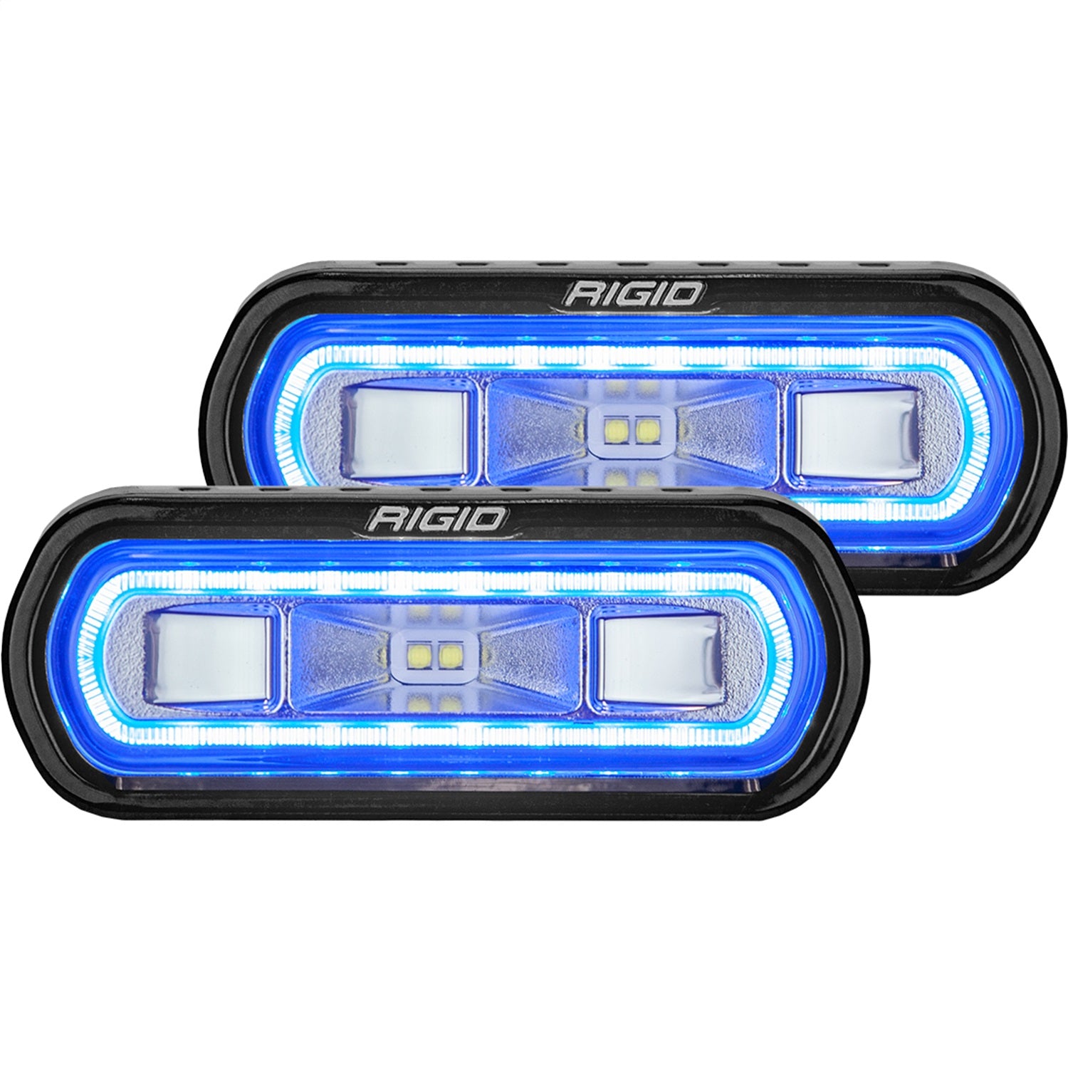 RIGID Industries 53121 SR-L SERIES OFF-ROAD SPREADER POD 3 WIRE SURFACE MOUNT WITH BLUE HALO ; PAIR RIGID Industries 53121
