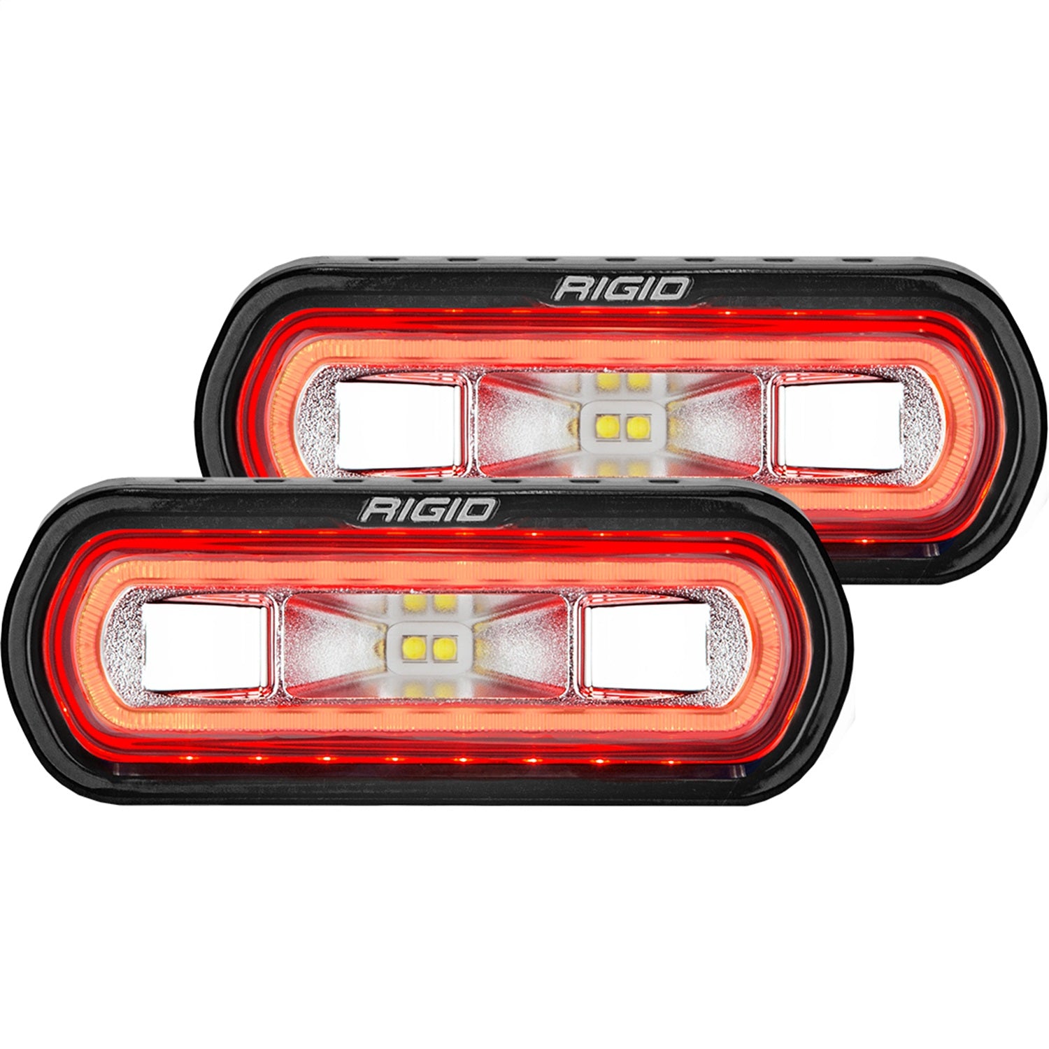 RIGID Industries 53122 SR-L SERIES OFF-ROAD SPREADER LED LIGHT POD 3 WIRE SURFACE MOUNT WITH RED HALO RIGID Industries 53122