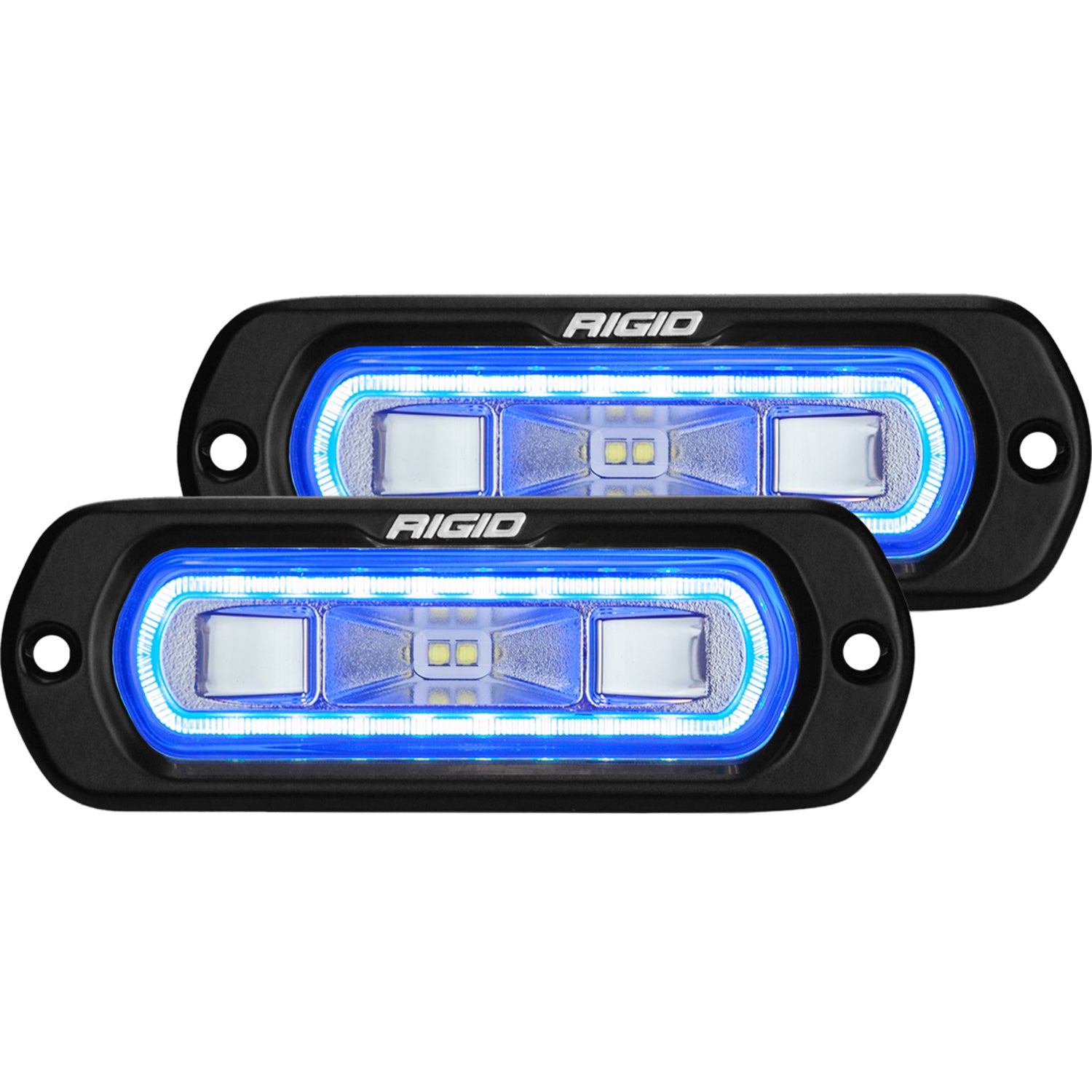 RIGID Industries 53221 SR-L SERIES OFF-ROAD SPREADER LED LIGHT POD 3 WIRE FLUSH MOUNT WITH BLUE HALO RIGID Industries 53221