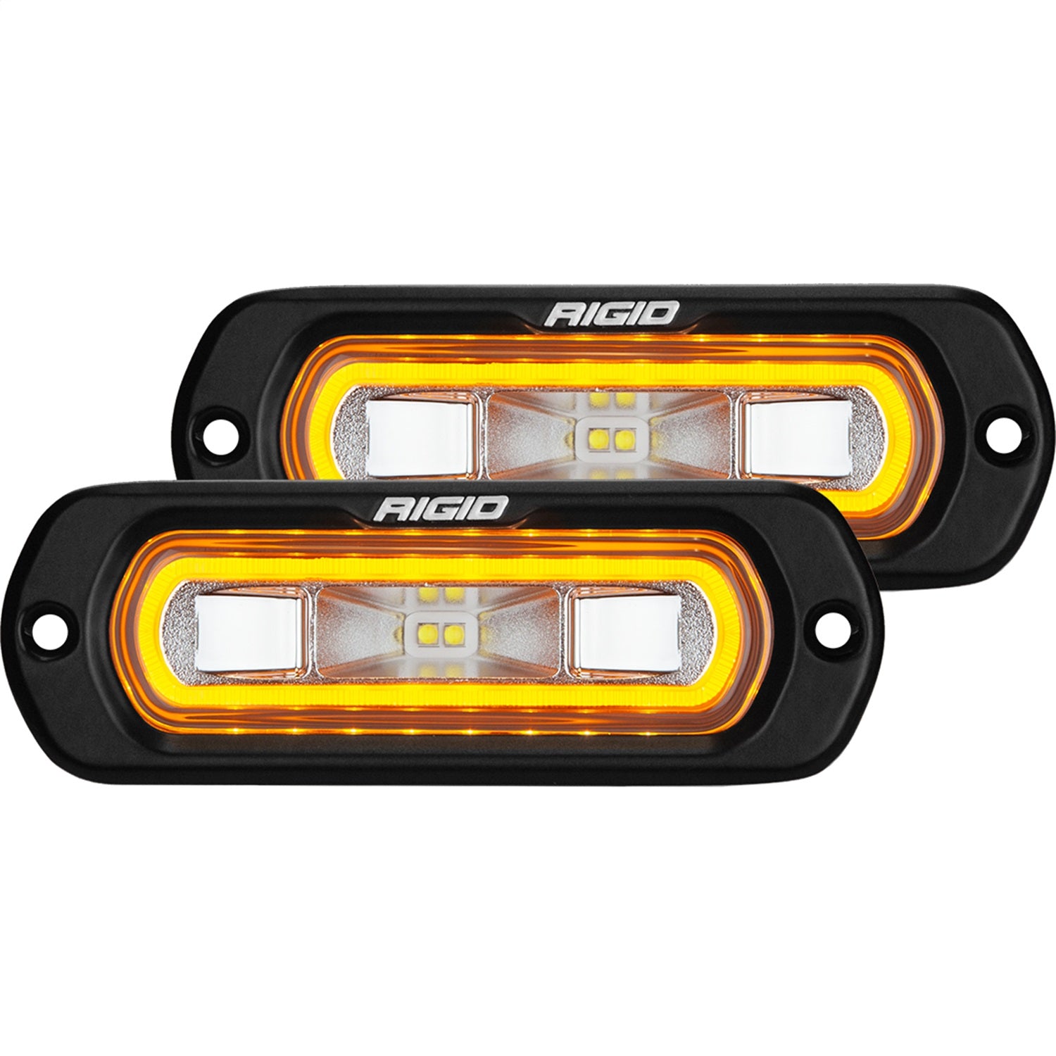 RIGID Industries 53223 SR-L SERIES OFF-ROAD SPREADER LED LIGHT POD 3 WIRE FLUSH MOUNT WITH AMBER HALO RIGID Industries 53223