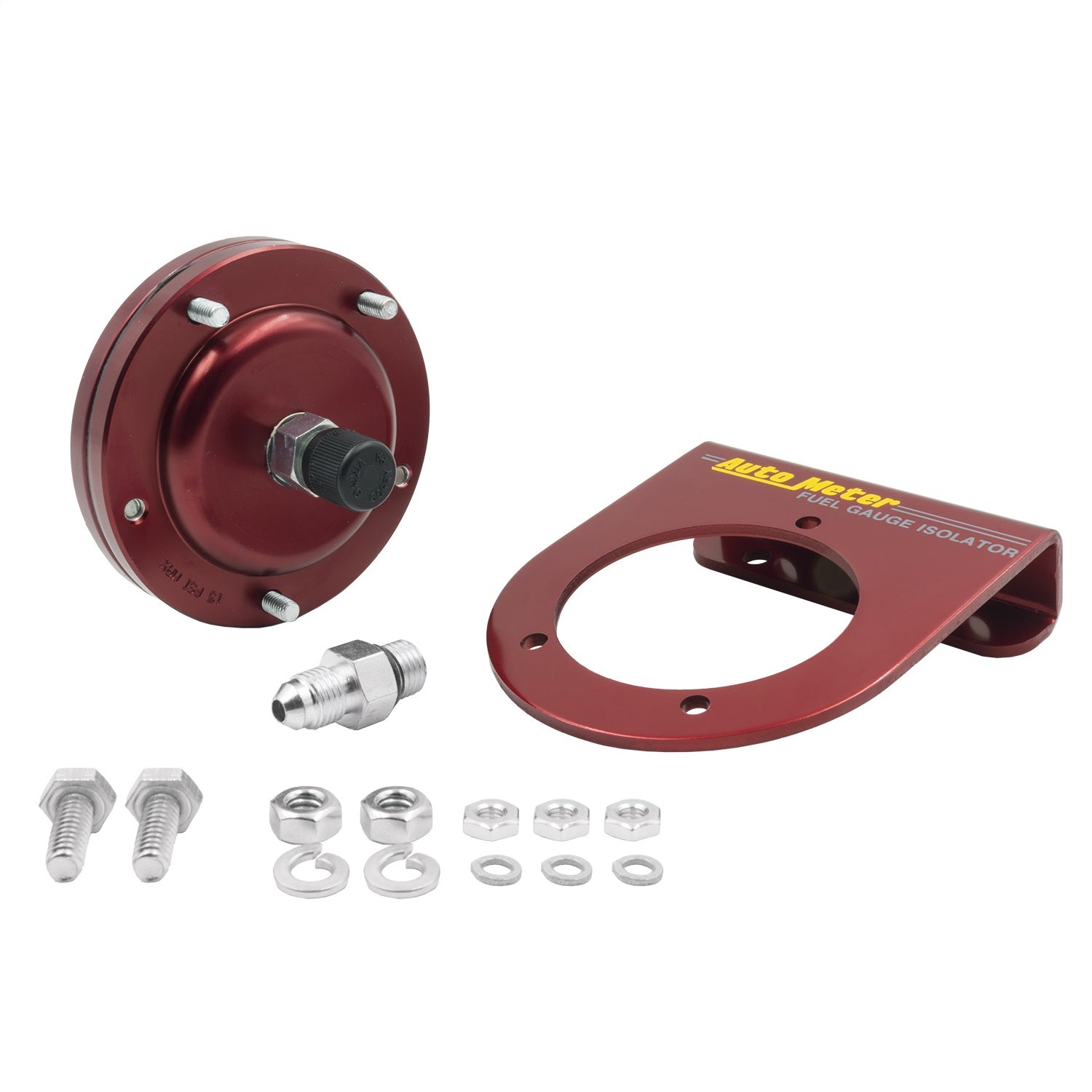 AutoMeter 5376 FUEL PRESS ISOLATOR KIT; FOR 15 PSI GAUGES; RED ANODIZED ALUMINUM;-4AN FITTINGS AutoMeter 5376