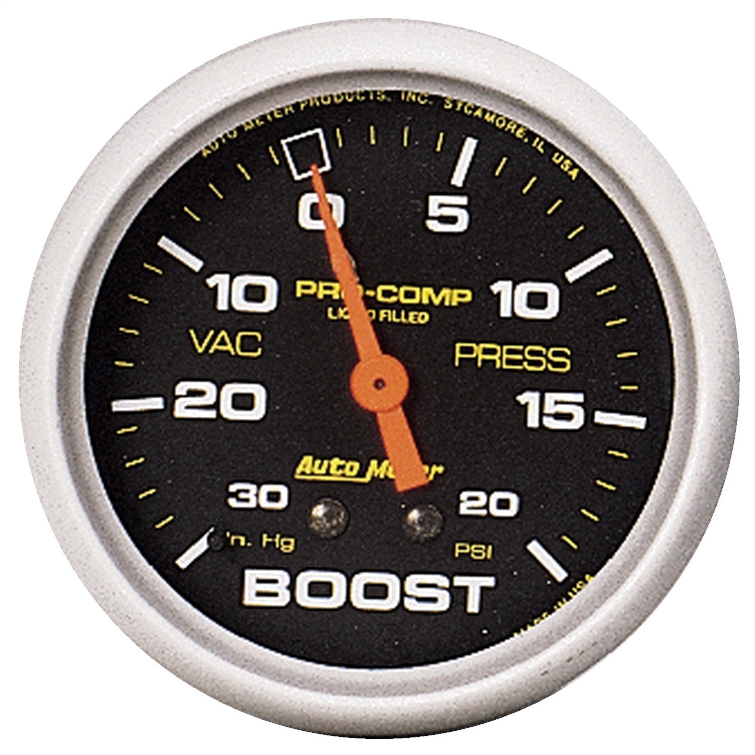AutoMeter 5401 GAUGE; VAC/BOOST; 2 5/8in.; 30INHG-20PSI; LIQUID FILLED MECH; PRO-COMP AutoMeter 5401