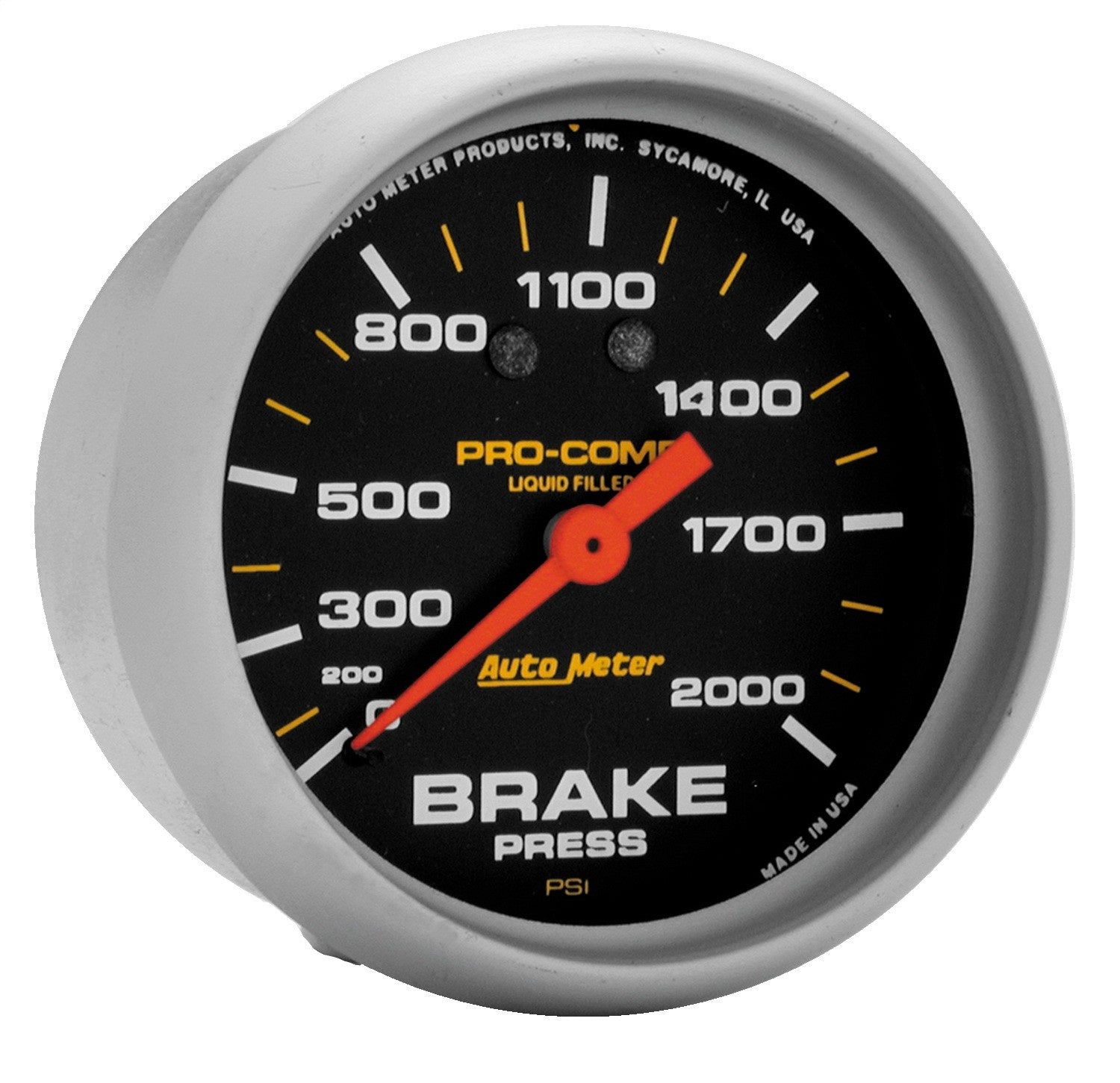AutoMeter 5426 GAUGE; BRAKE PRESS; 2 5/8in.; 2000PSI; LIQUID FILLED MECH; PRO-COMP AutoMeter 5426