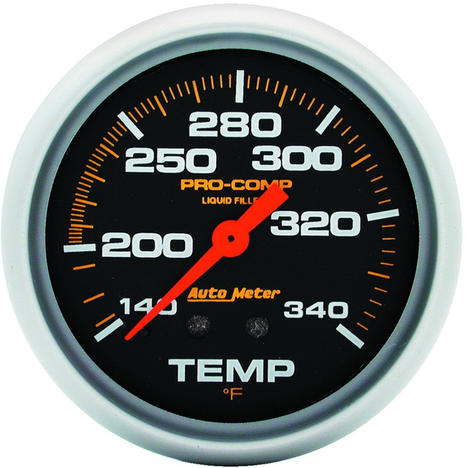 AutoMeter 5435 GAUGE; TEMPERATURE; 2 5/8in.; 140-280deg.F; LIQUID FILLED MECH; 8FT.; PRO-COMP AutoMeter 5435