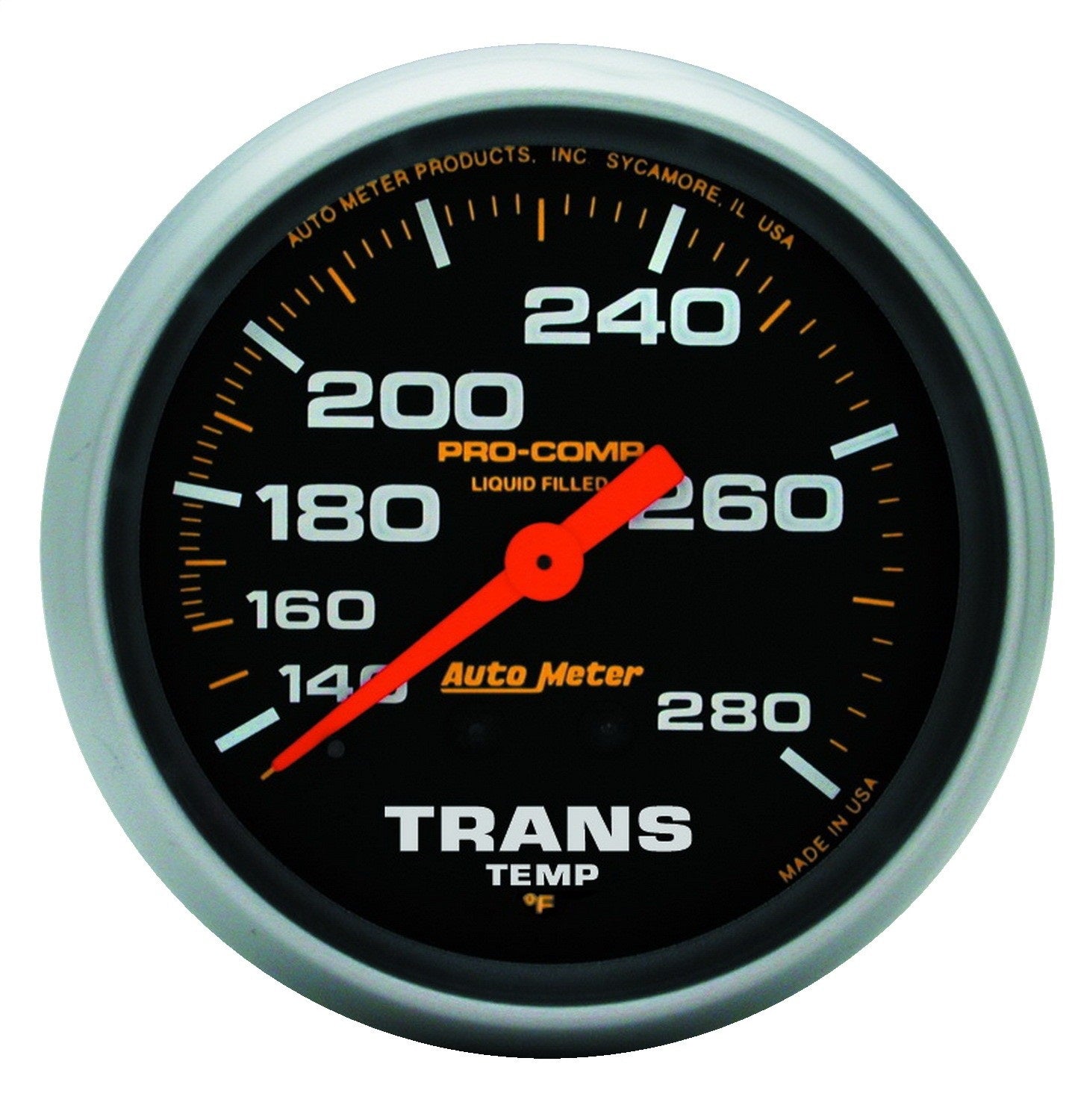 AutoMeter 5451 GAUGE; TRANS TEMP; 2 5/8in.; 140-280deg.F; LIQUID FILLED MECH; 8FT.; PRO-COMP AutoMeter 5451