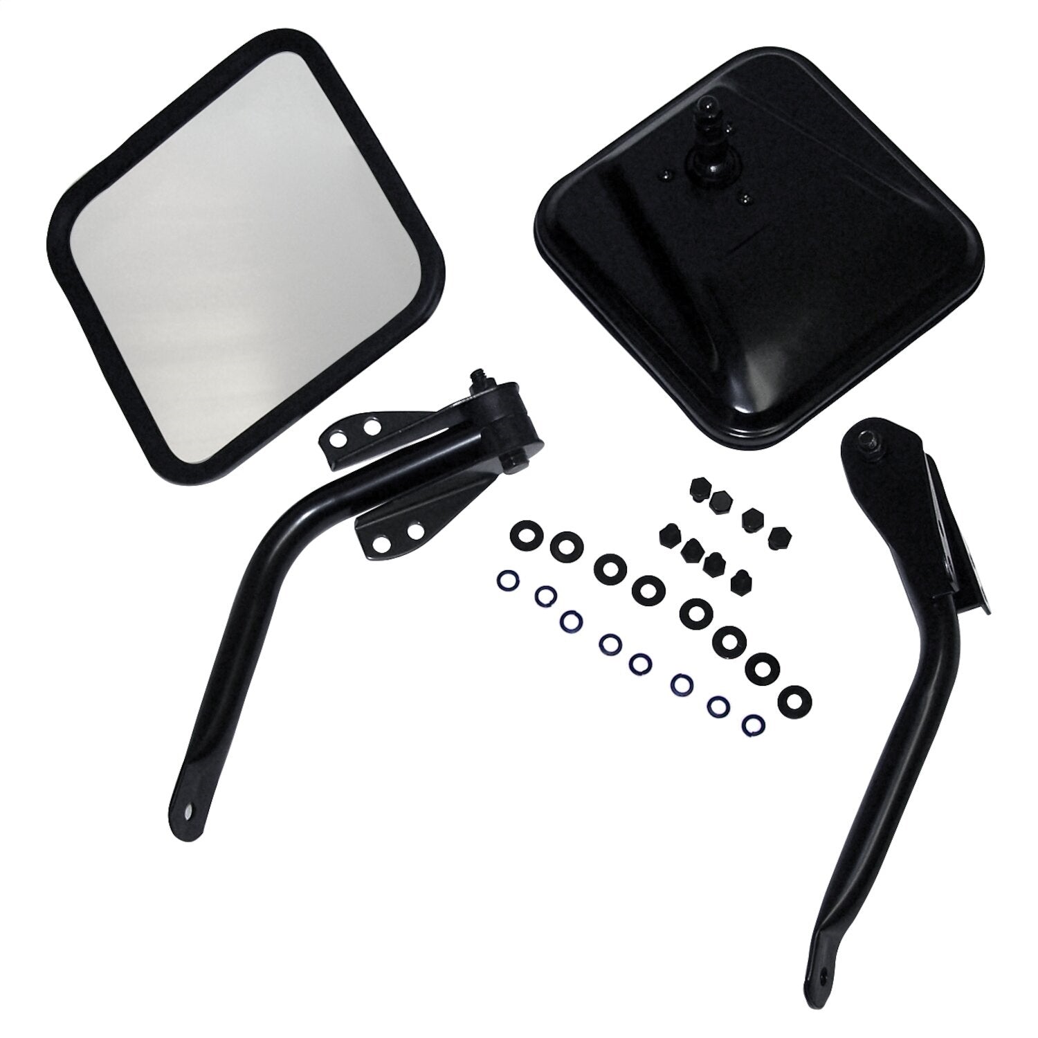 Crown Automotive Jeep Replacement 5462736K Door Mirror And Arm Kit; Black; Mounts To Windshield Hinge; Crown Automotive Jeep Replacement 5462736K