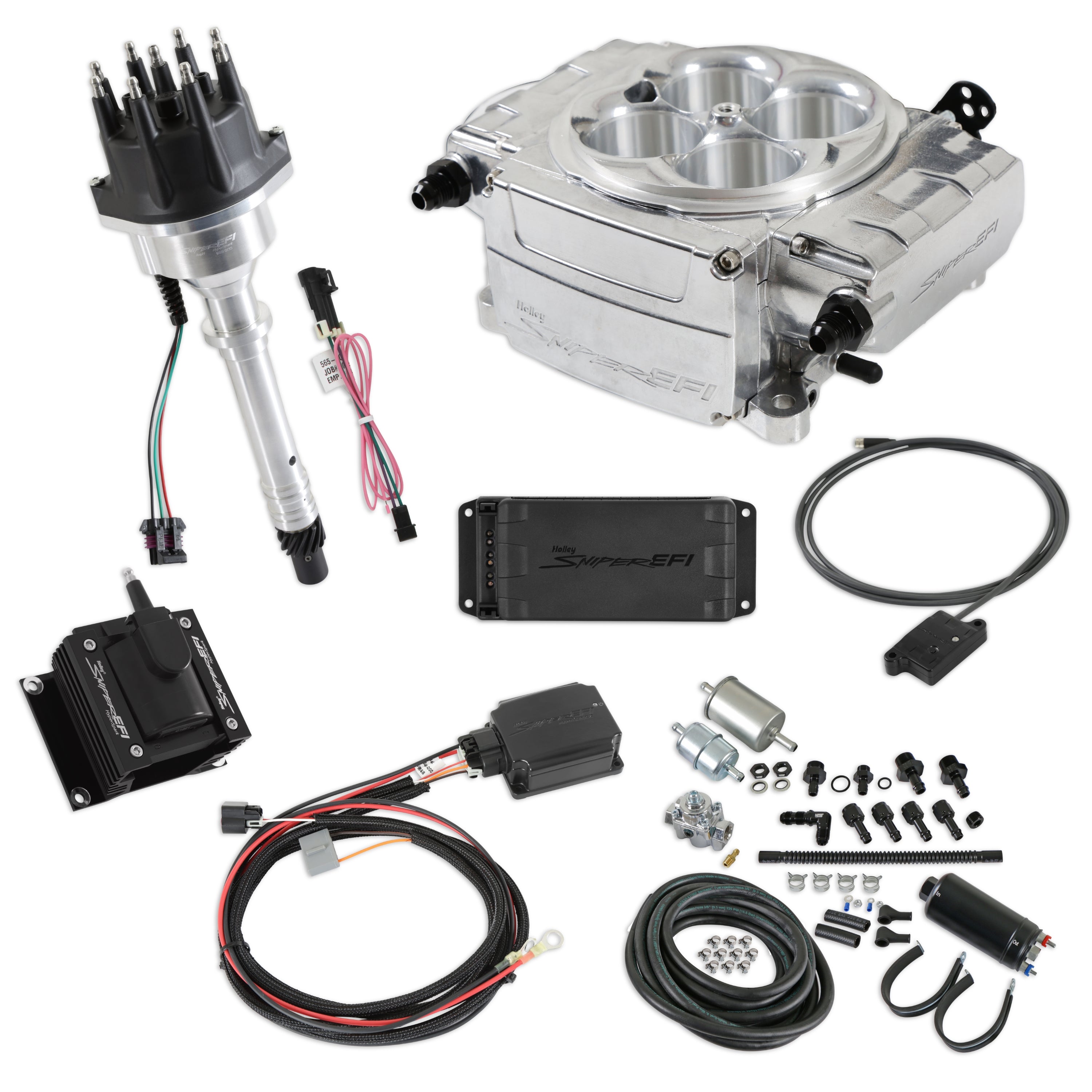 Holley Sniper EFI 550-510-BPK-SBC Sniper 2 EFI Bundle with HyperSpark Ignition System Holley Sniper EFI 550-510-BPK-SBC